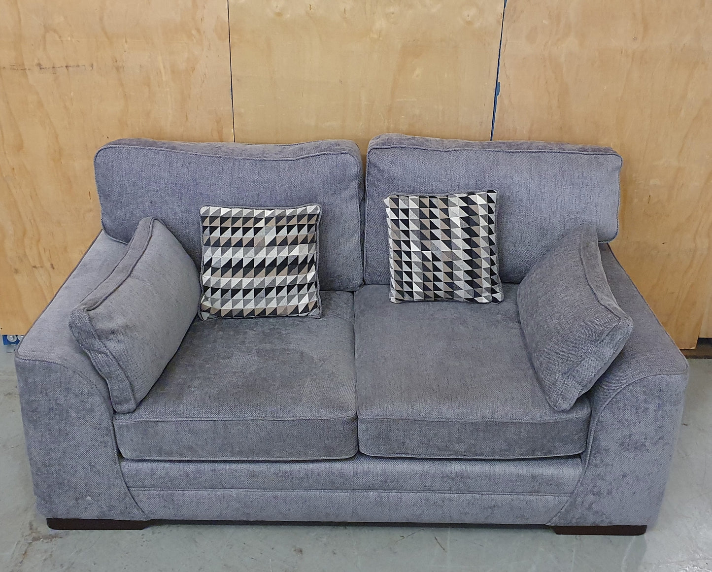 Grey Soft Fabric 2 Seater Sofa with Removable Cushions - 104040