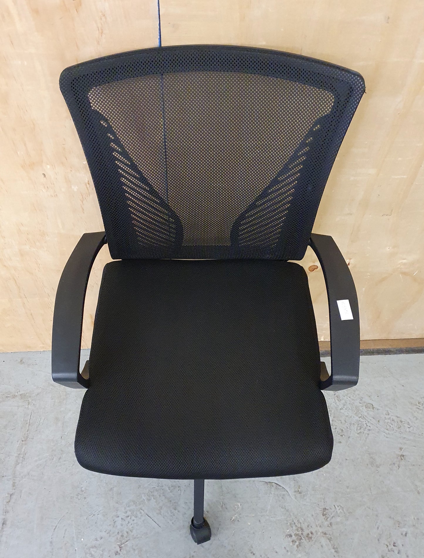 Black Office Chair with Mesh Fabric Back Rest and Castor Wheels - 103850