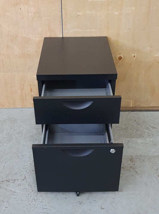 Small 2 Drawer Black Filing Cabinet - 104329
