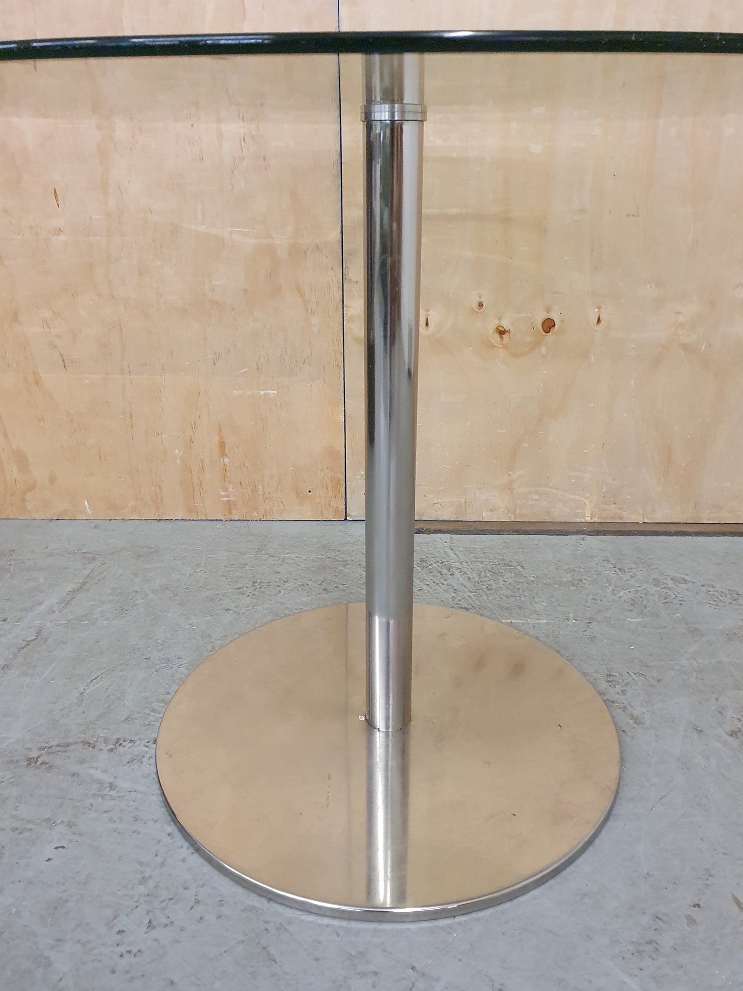 Small Round Glass Top Dining Table with Chrome Base - EL104362
