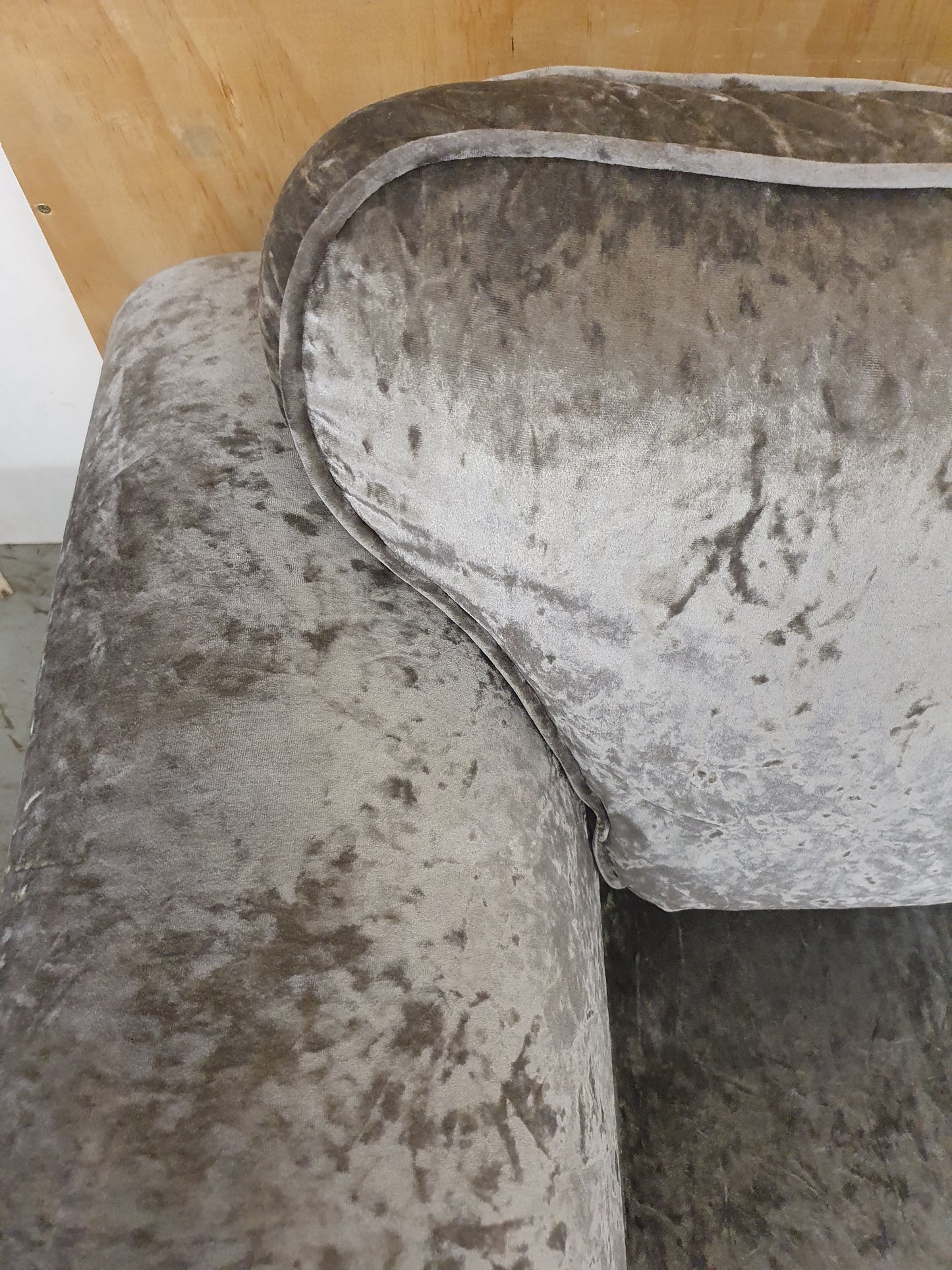 Grey Crushed Velvet 2 Seater Sofa - 104104