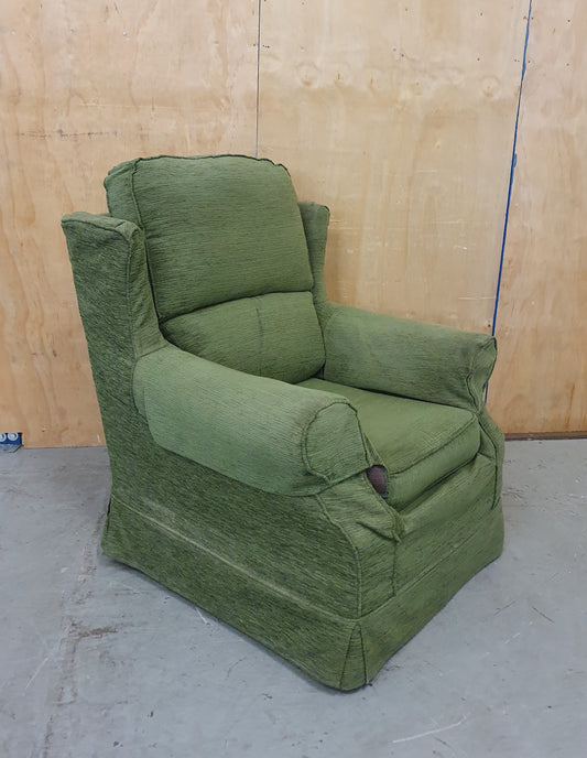 Green Fabric Armchair on Wheels - 104897