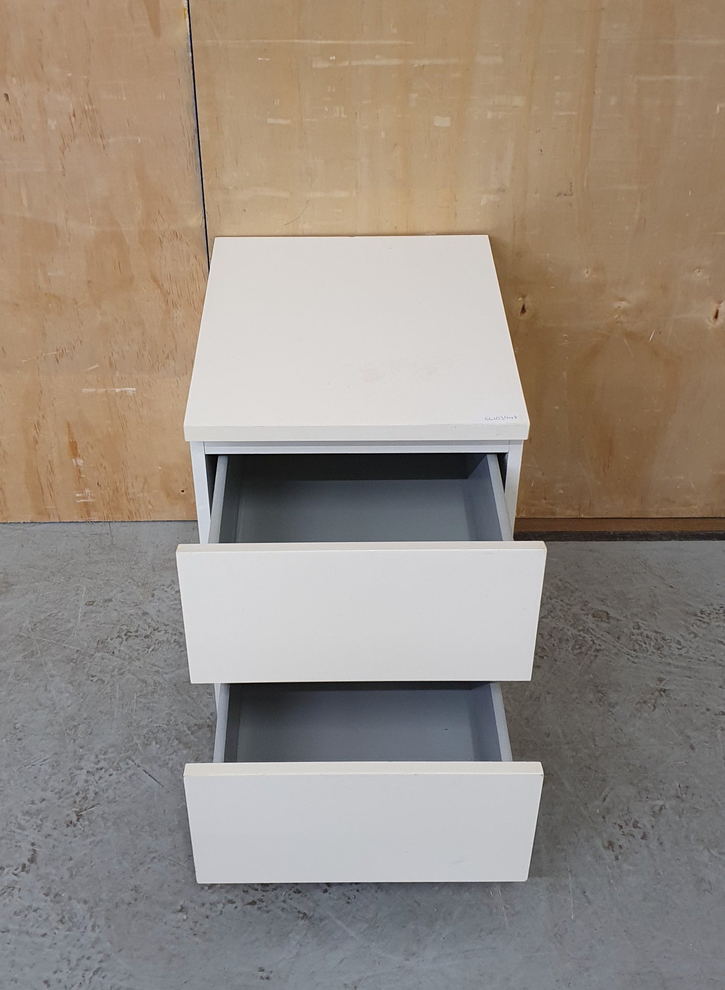IKEA MALM White Single 2 Drawer Bedside Cabinet - EL103948