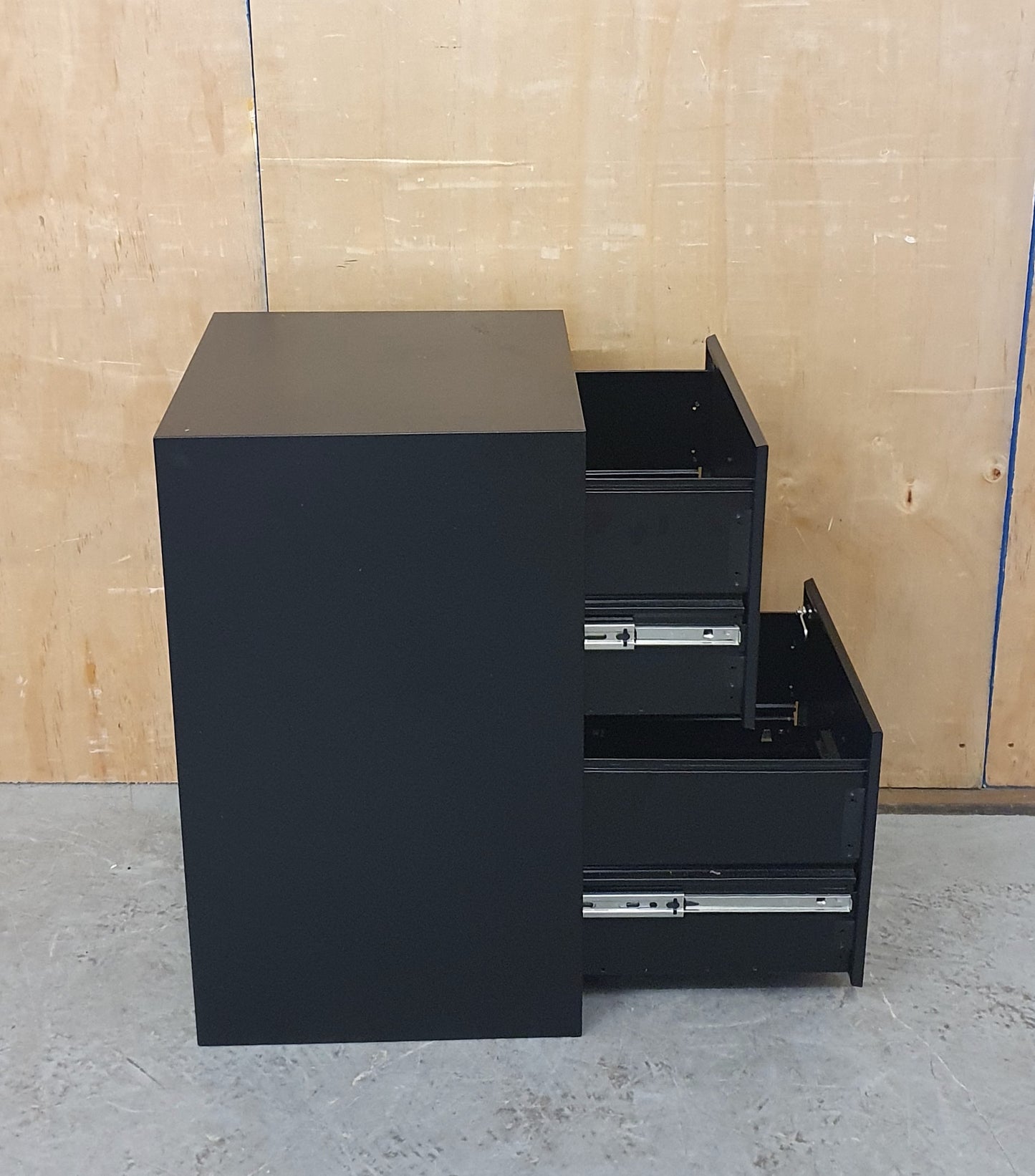 Small Black 2 Drawer Metal Filing Cabinet - 150825-11