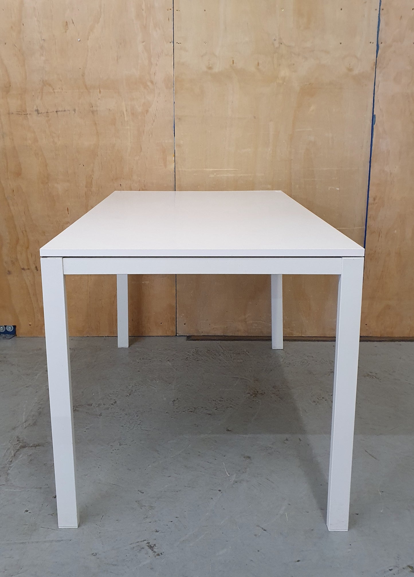 Large White Wood Dining Table with Slim Legs - 103892