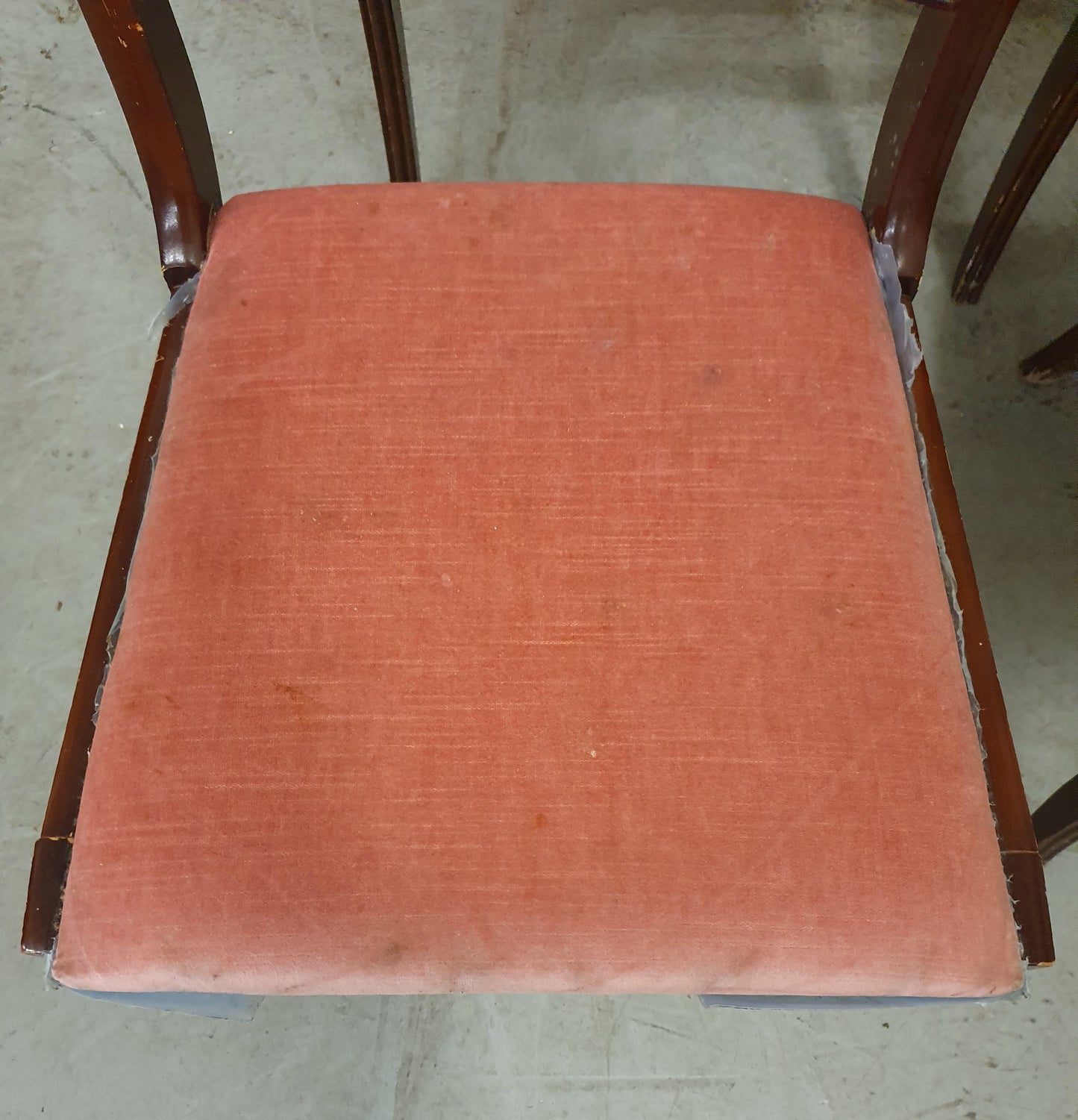 6 Matching Wood Frame Dining Chairs with Pink Soft Fabric Seats - 103464/103465/103466/103467/103468/103469