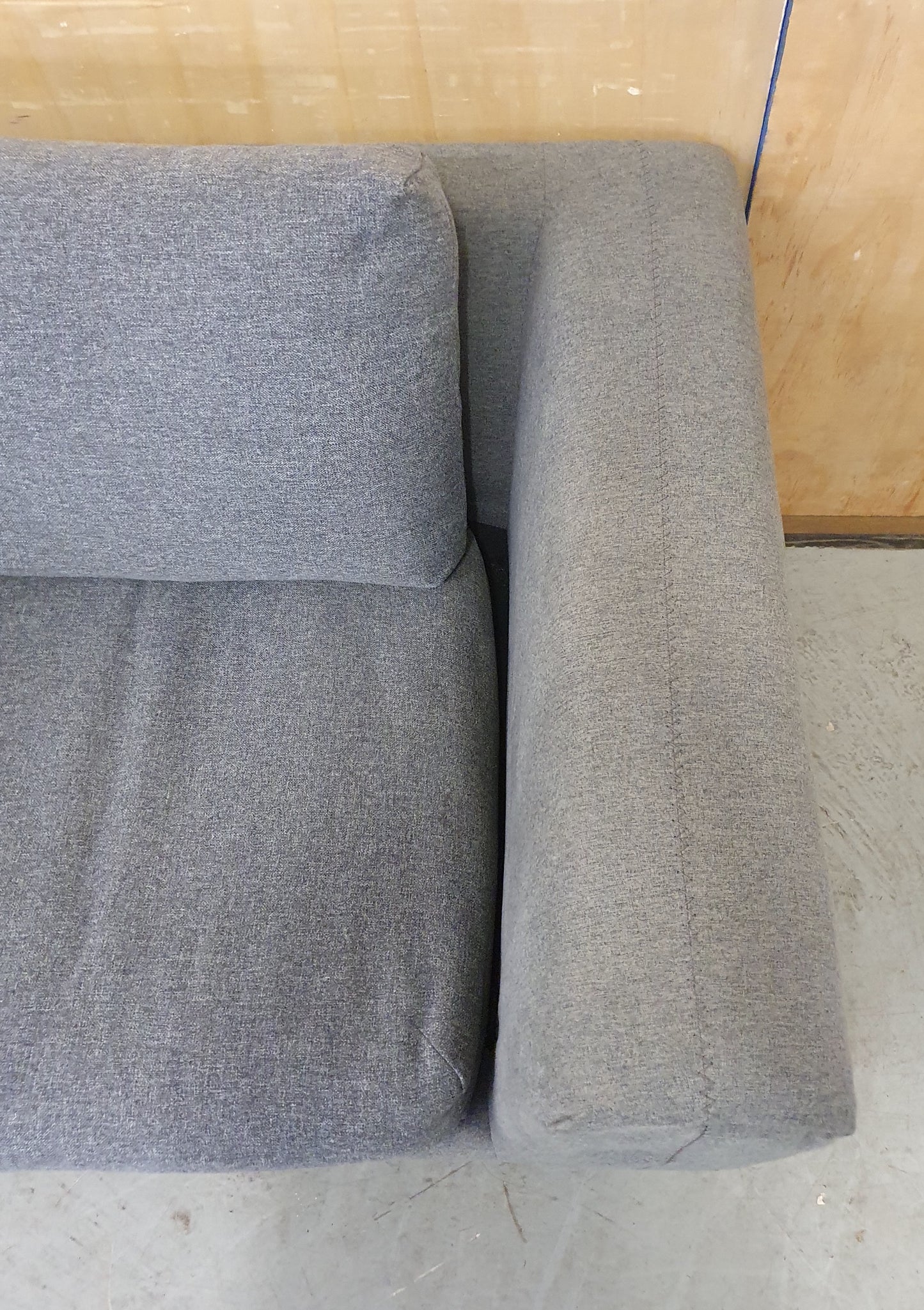 Grey Love Seat / Large Armchair with Chrome Feet - 104573