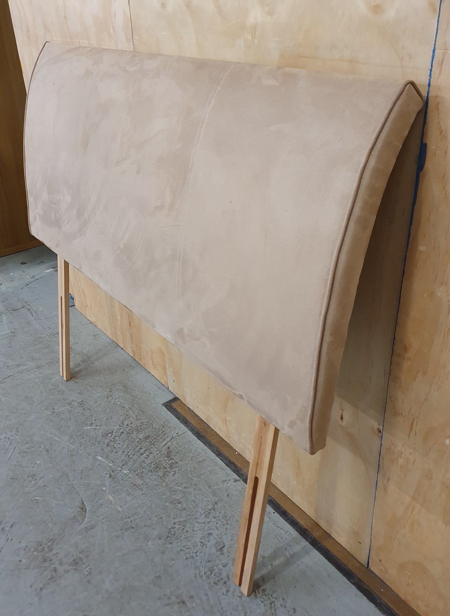 Light Brown Suede Double Headboard - 104876