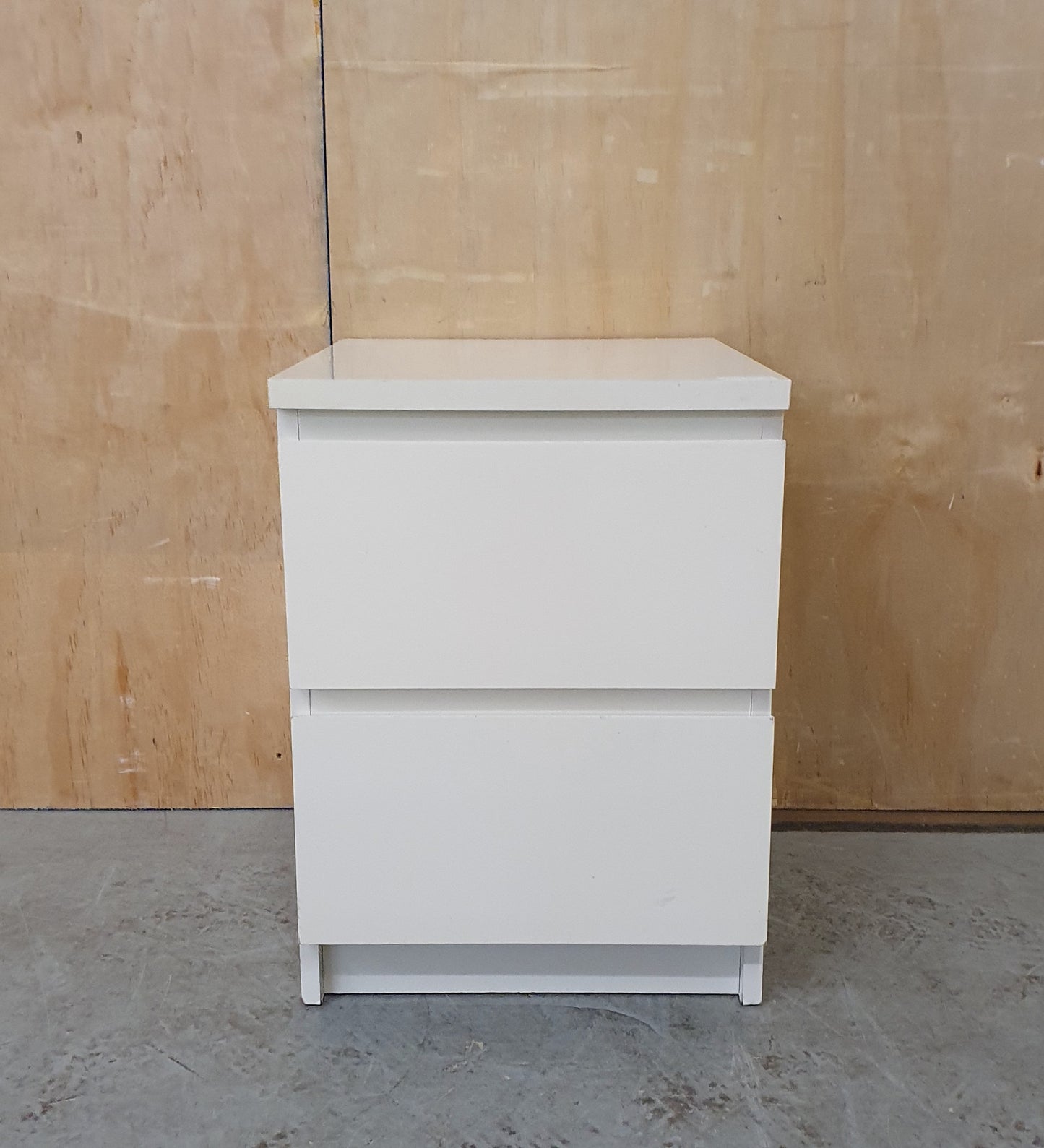 IKEA MALM White Single 2 Drawer Bedside Cabinet - EL103948