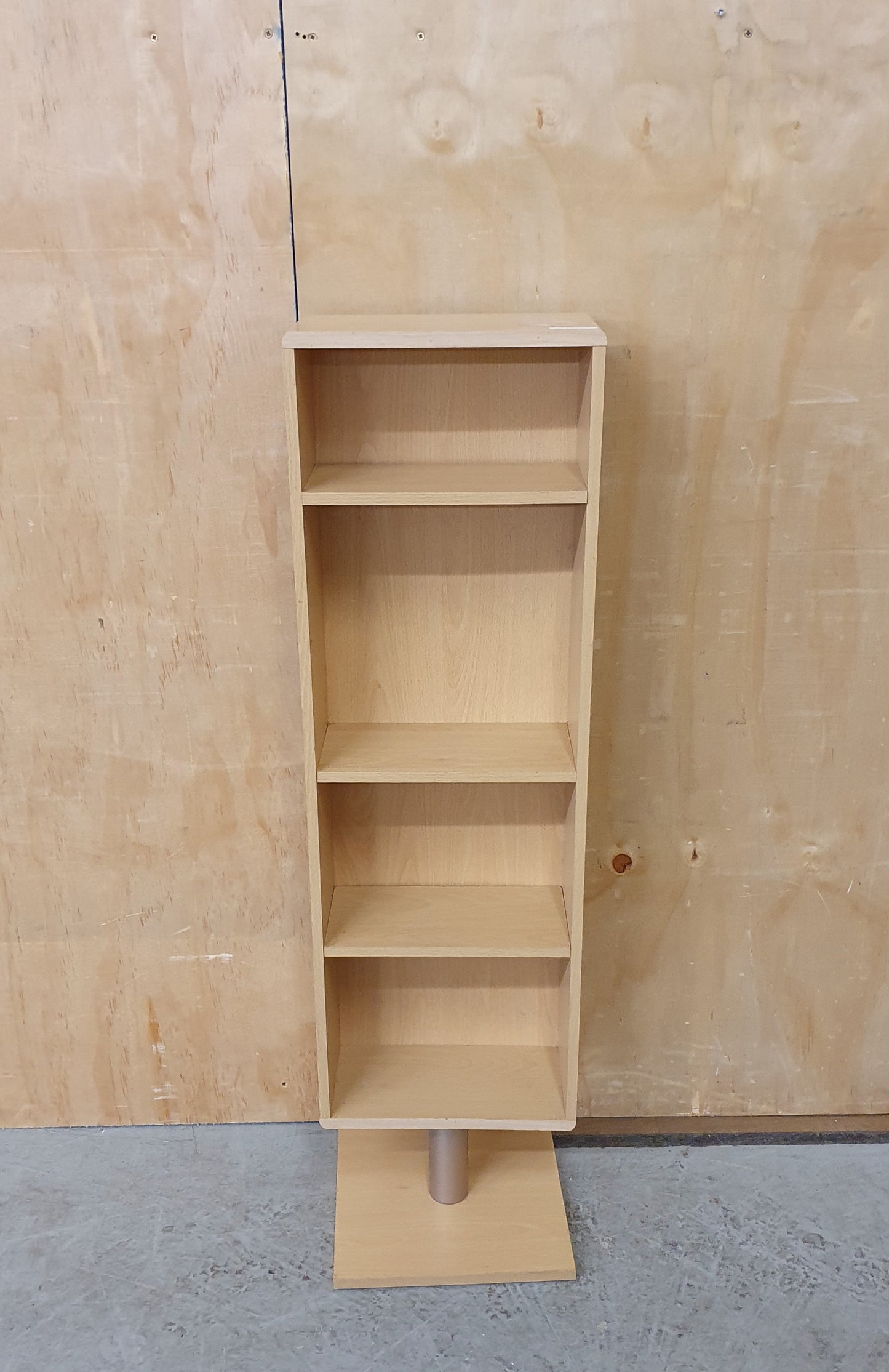 Small Modern Wood Shelving Unit with Chrome Attachment to Base - EL104006