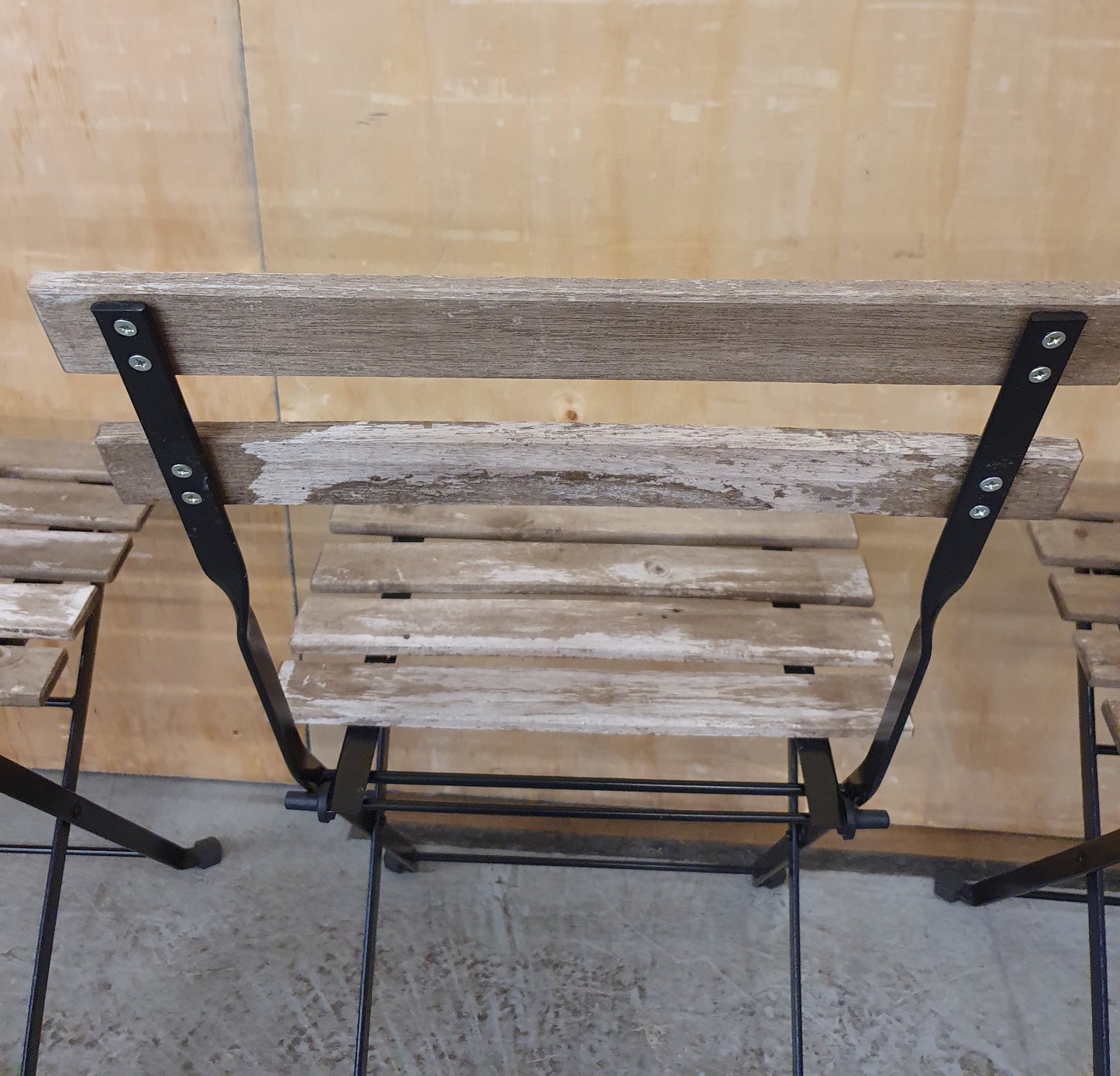 3 Matching Foldable Wood Garden Chairs - EL104465 / EL104466 / EL104467