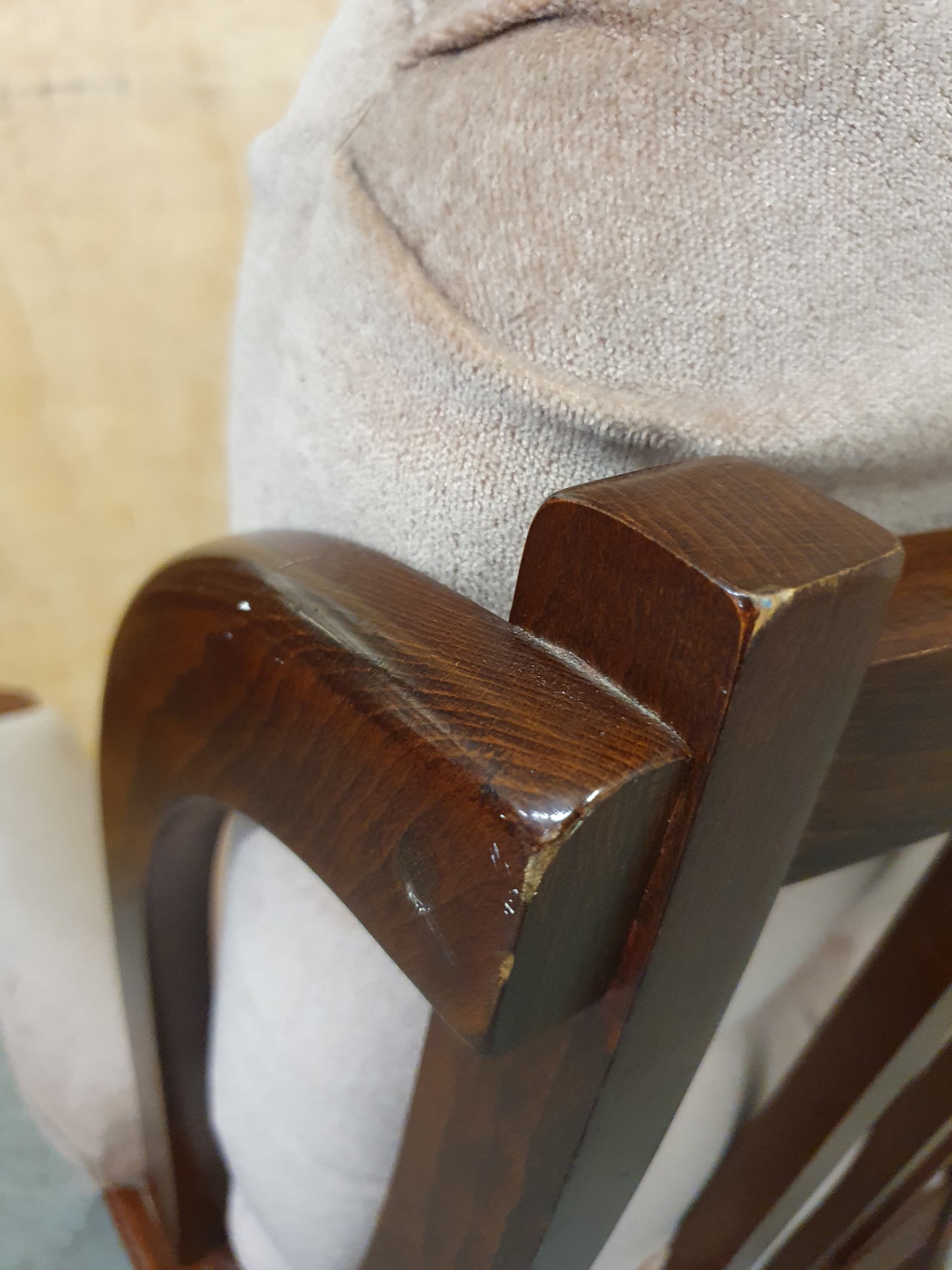 Maroon Velvet Armchair with Deep Buttoned Back Rest and Dark Wood Frame - 010825-01