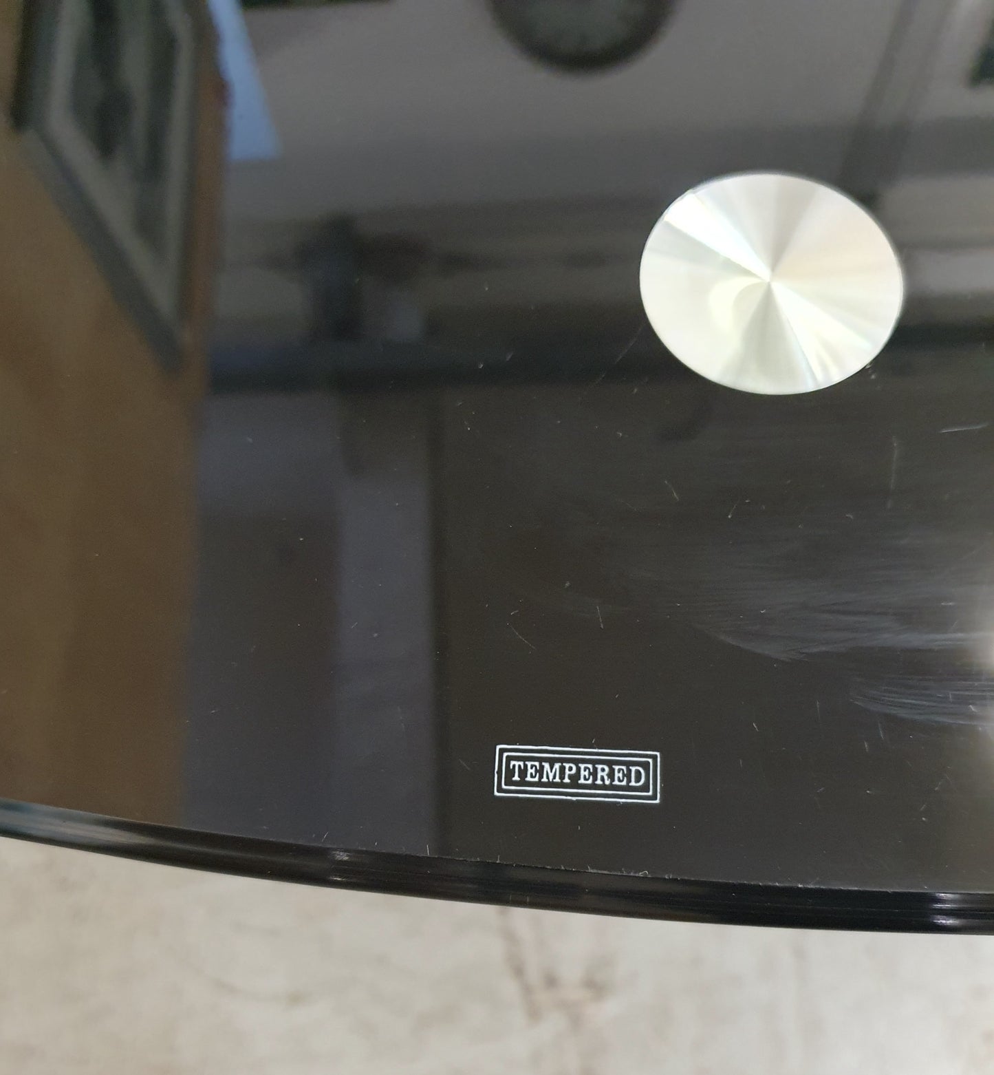 3 Tier Black Tempered Glass Oval Coffee Table with Chrome Frame - 103724