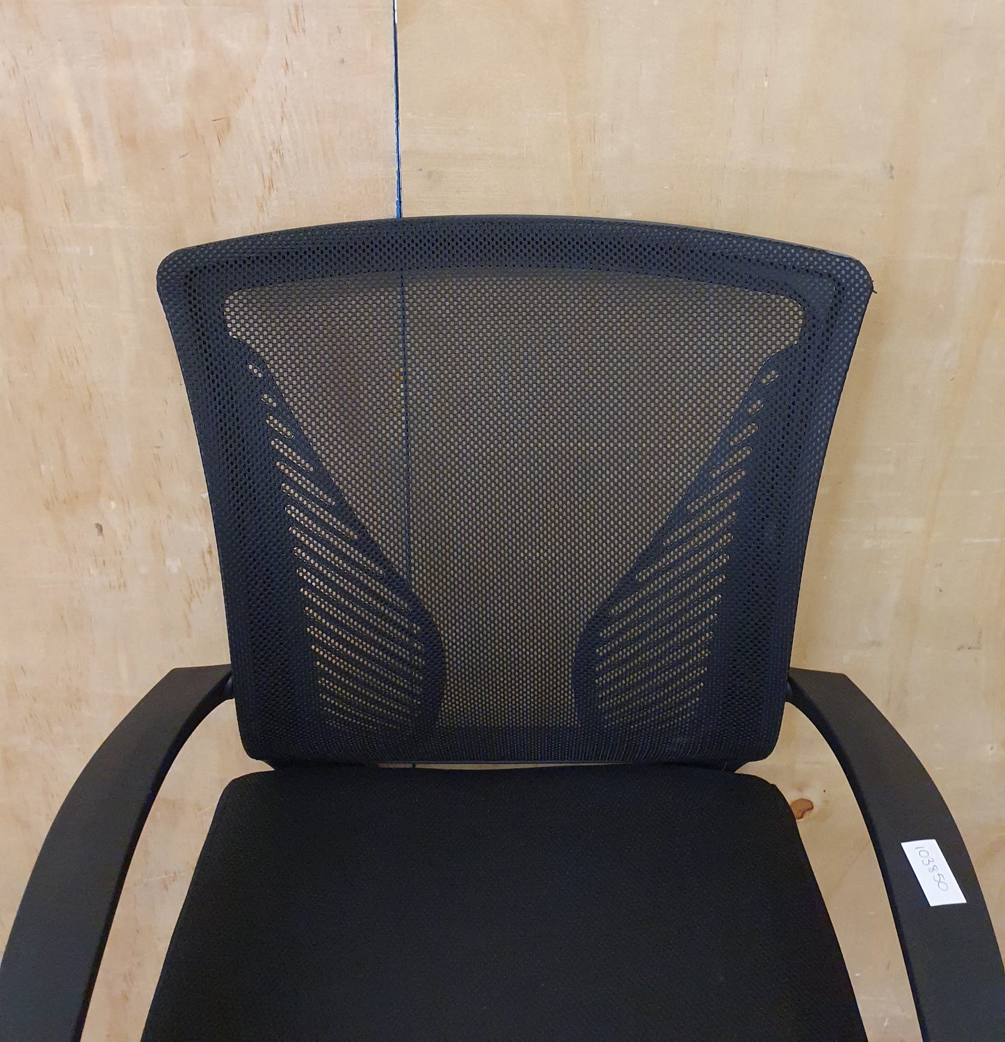 Black Office Chair with Mesh Fabric Back Rest and Castor Wheels - 103850