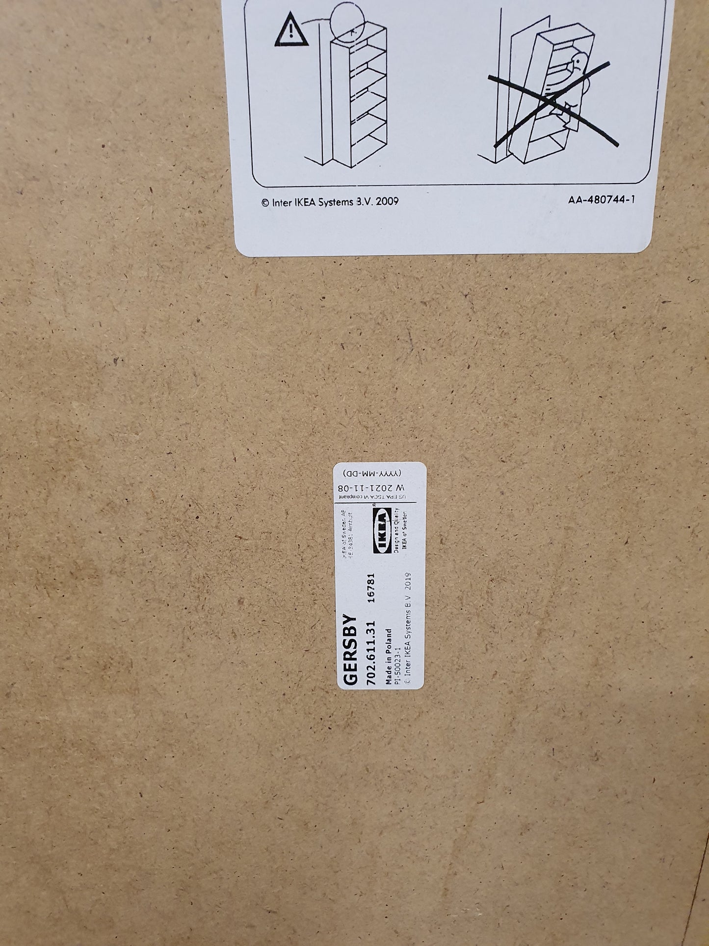 IKEA GERSBY White Wood Tall 4 Shelf Bookcase - 103852