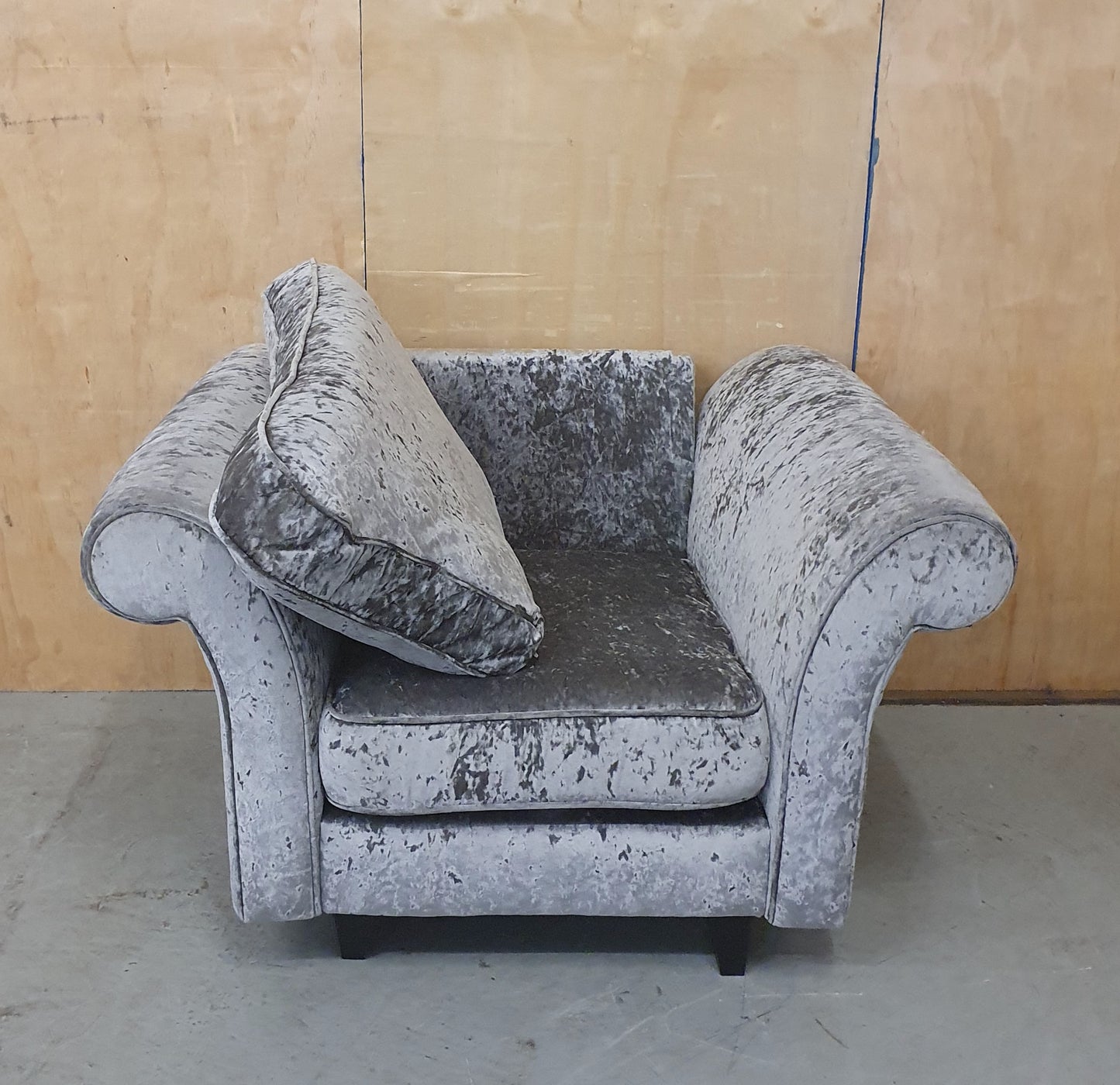 Grey Crushed Velvet Armchair - 104105
