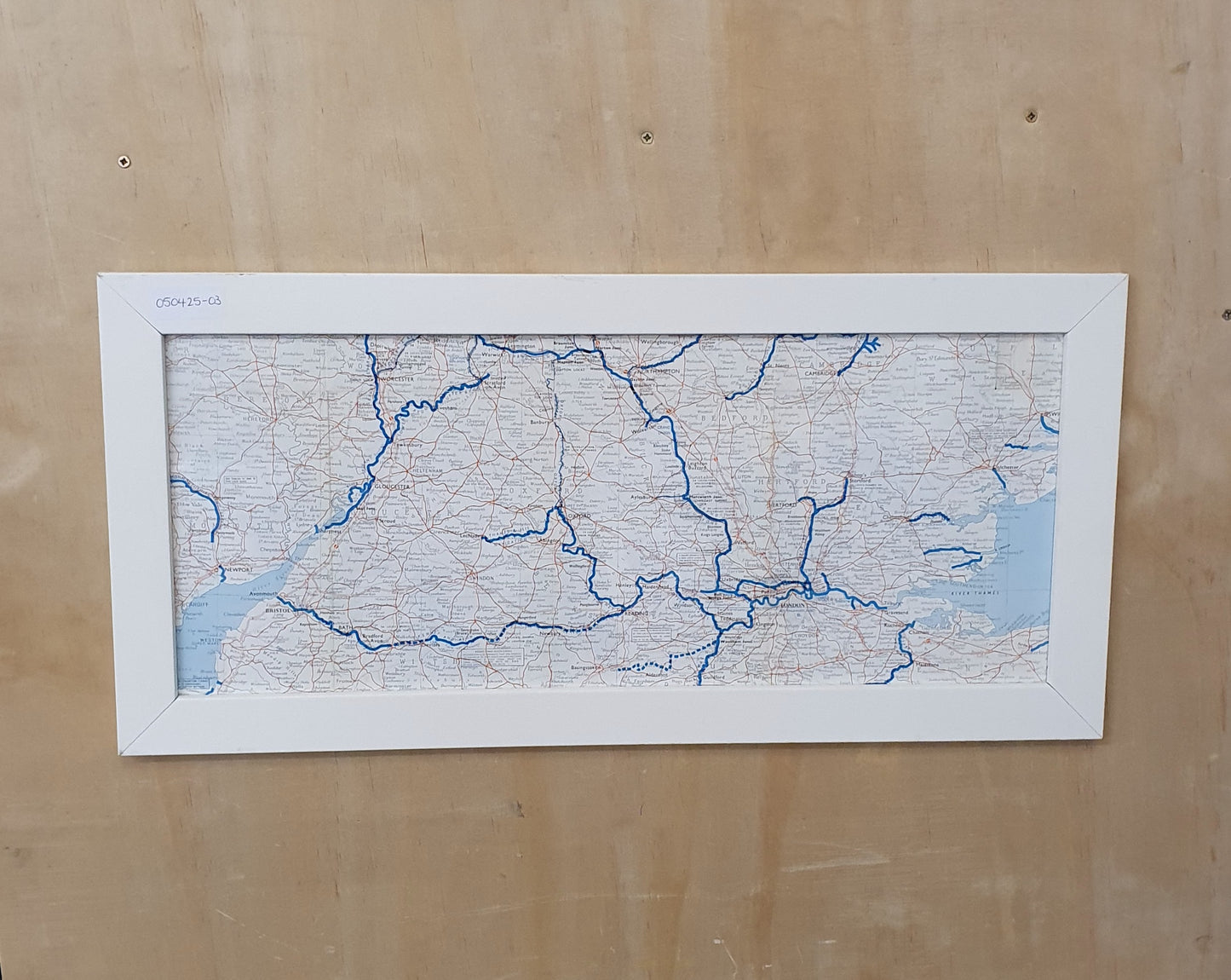 Cambridge Area Map in White Frame - 050425-03