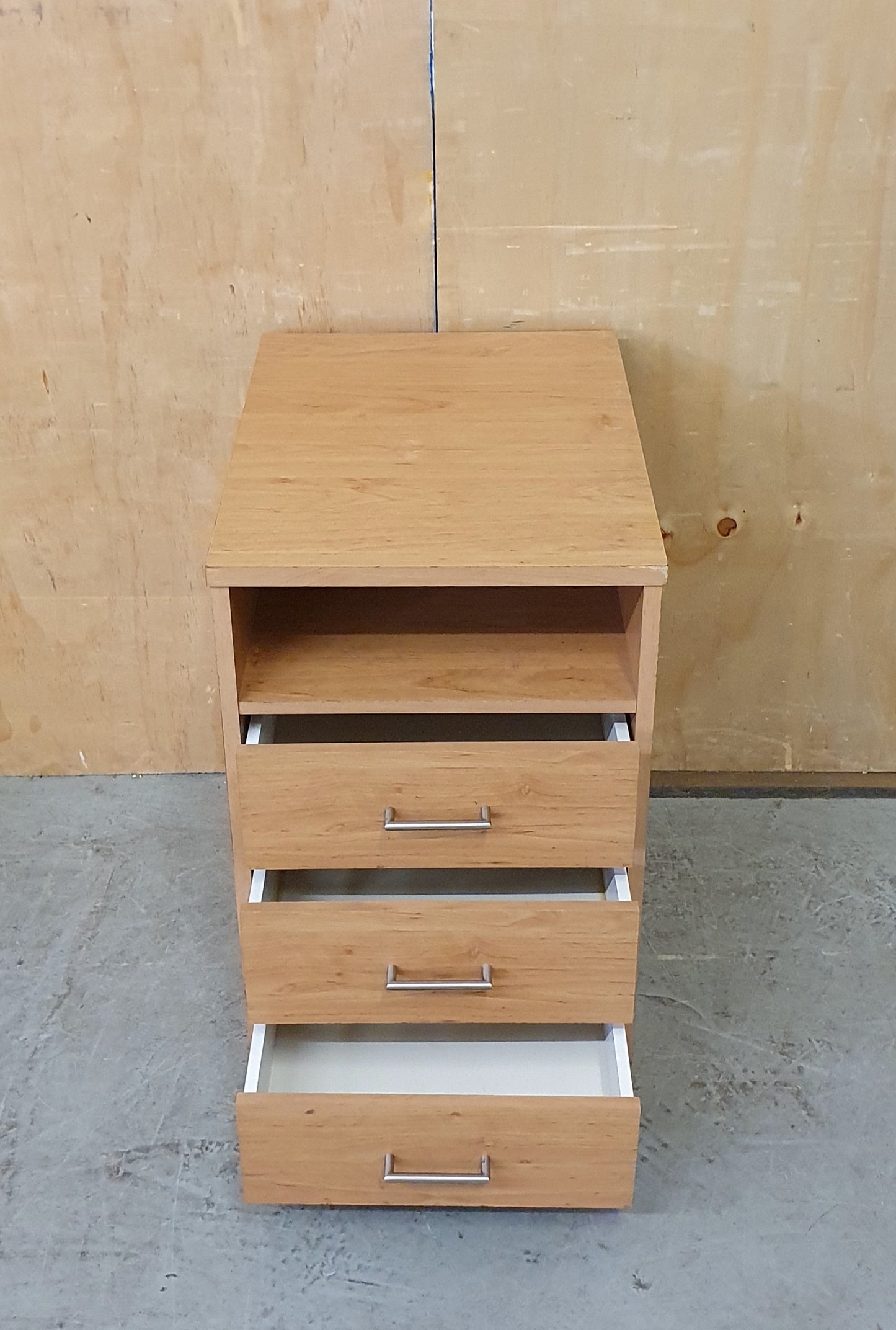 Single Bedside Cabinet with 3 Drawers and Open Section - EL104403