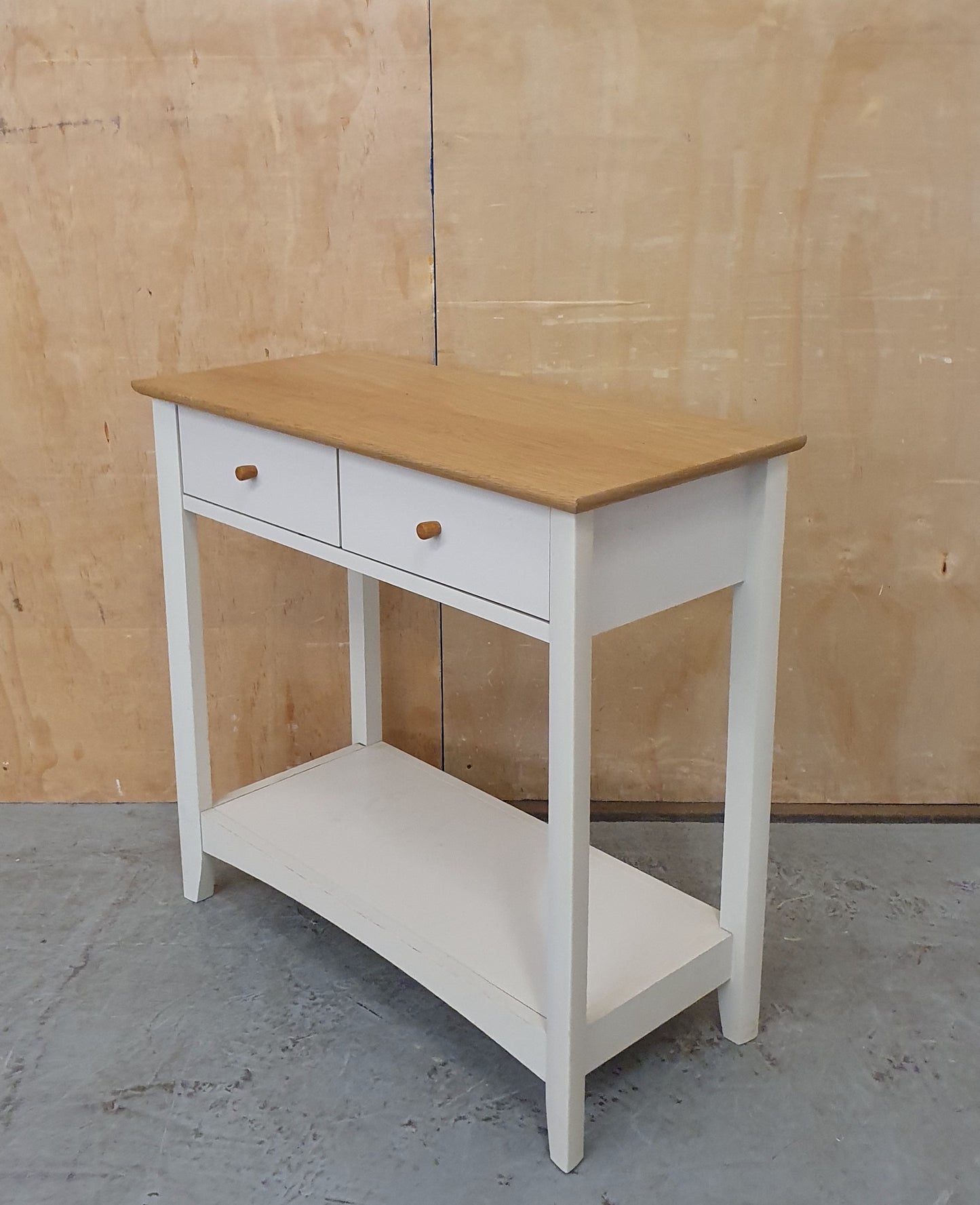 JOHN LEWIS 2 Tier Butterscotch Wood End Table with 2 Top Drawers - EL104471