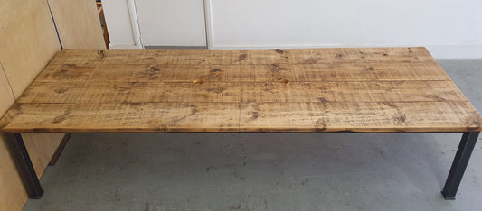 Extra Large Wood Top Conference Table with Metal Frame and Cable Holes - 104288