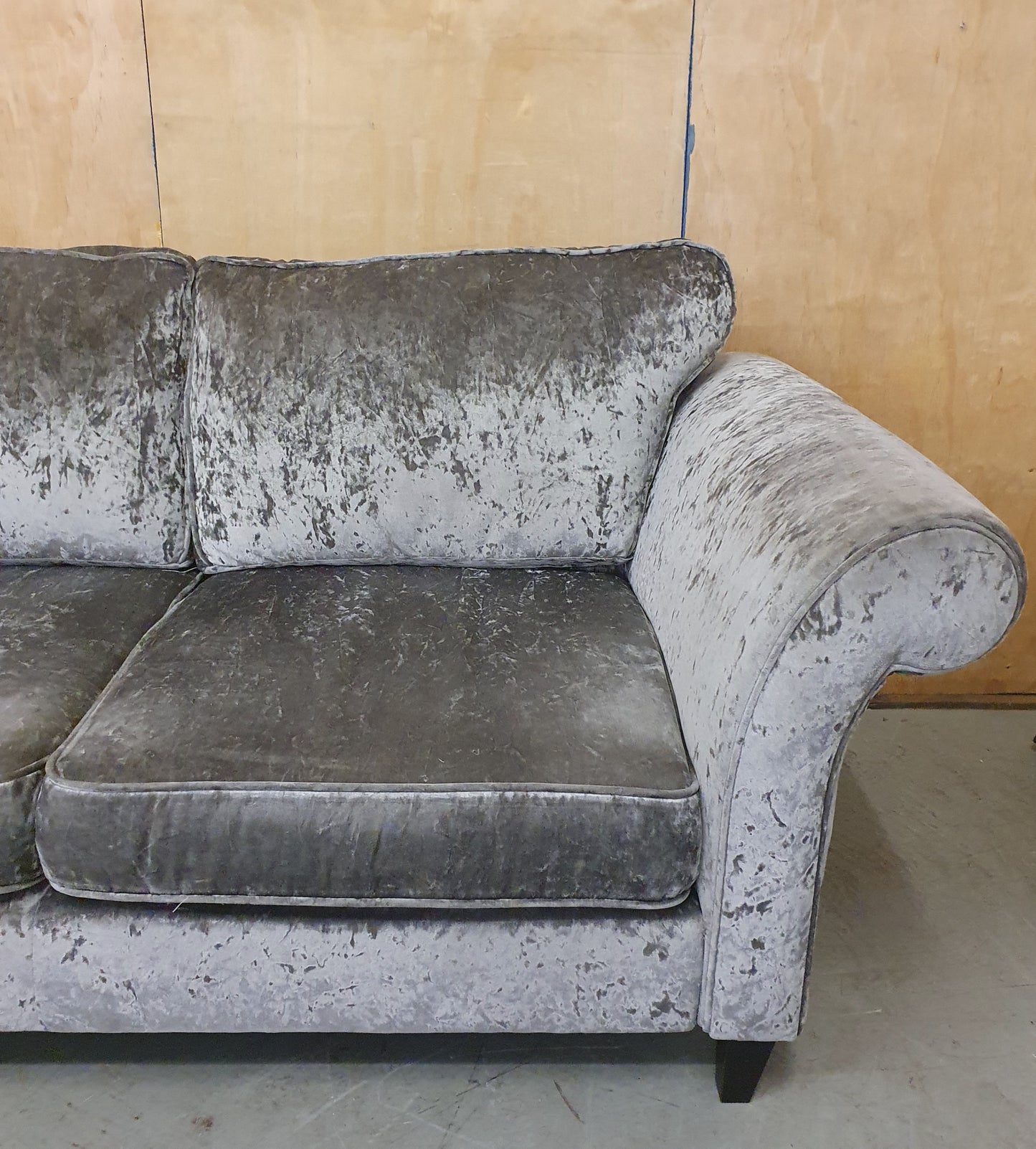 Grey Crushed Velvet 2 Seater Sofa - 104104