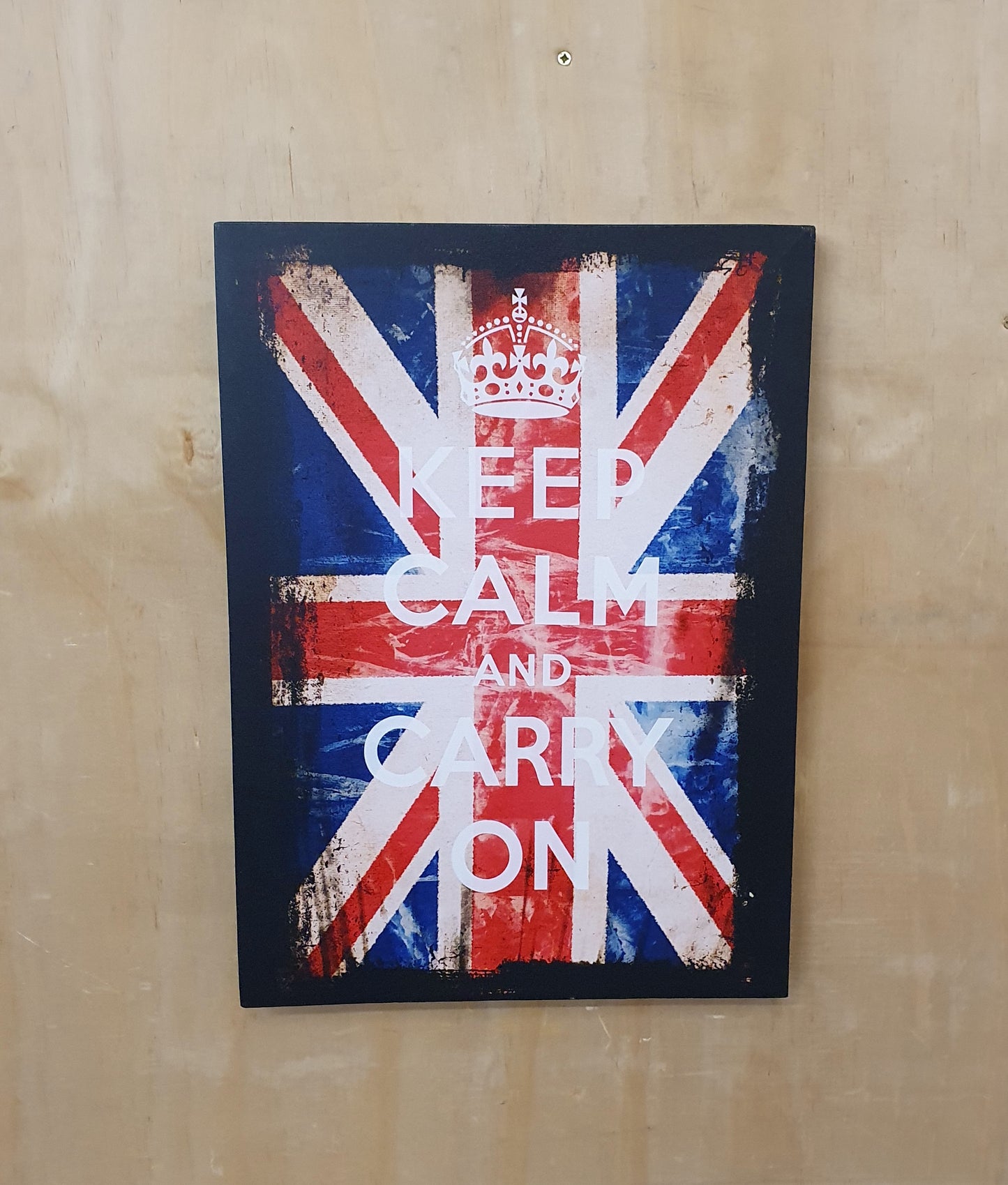 KEEP CALM AND CARRY ON Union Jack Small Art Canvas - EL103946
