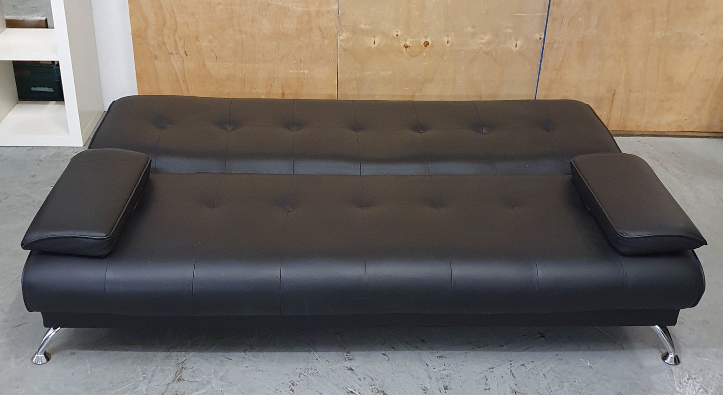 Black Faux Leather Click-Clak Sofa Bed - 104765