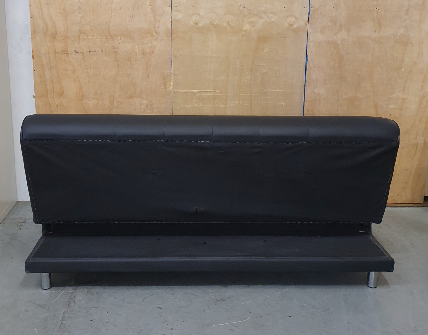 Black Faux Leather Click-Clak Sofa Bed - 104765