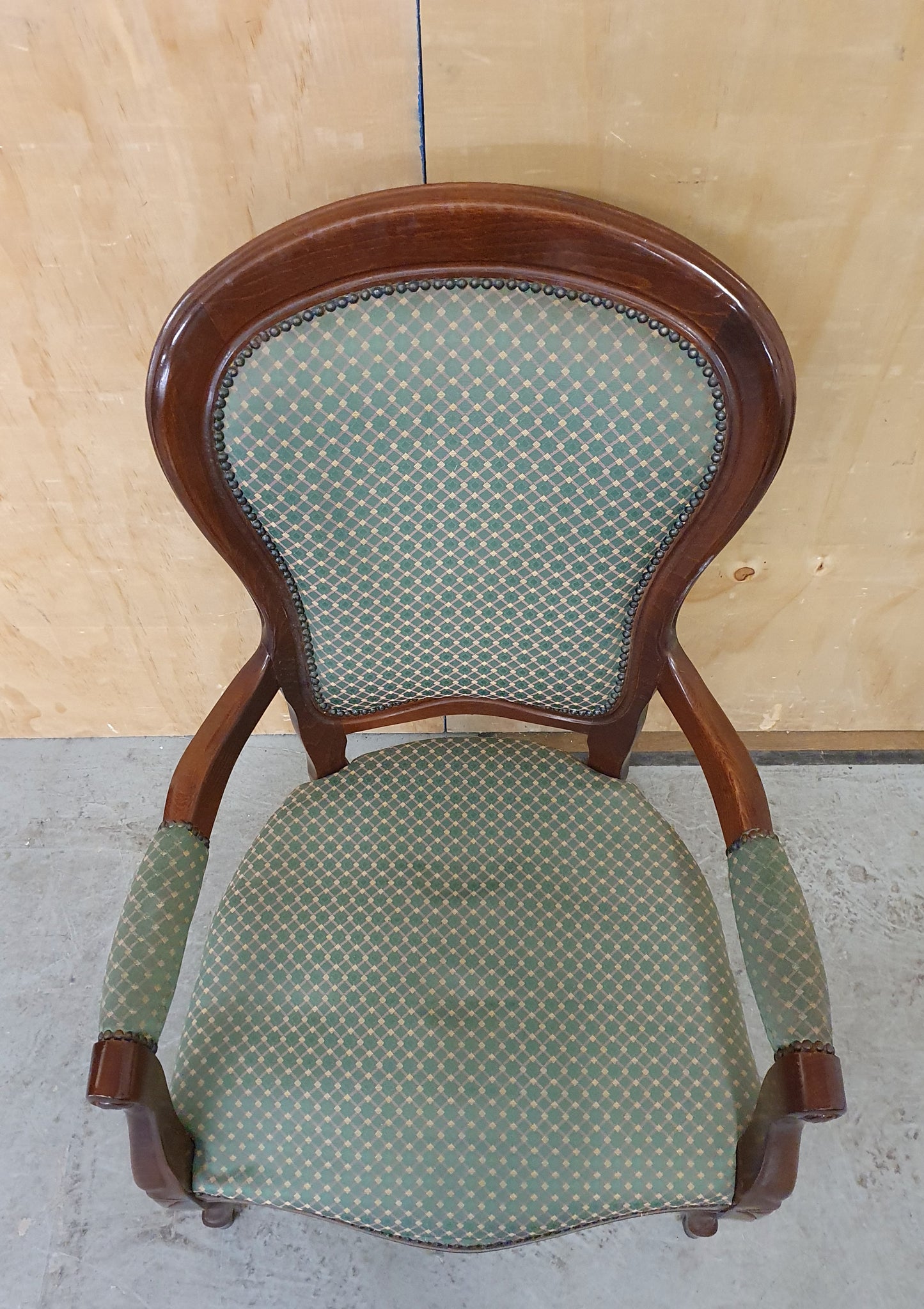 Vintage Mahogany Frame Accent Armchair - 104898