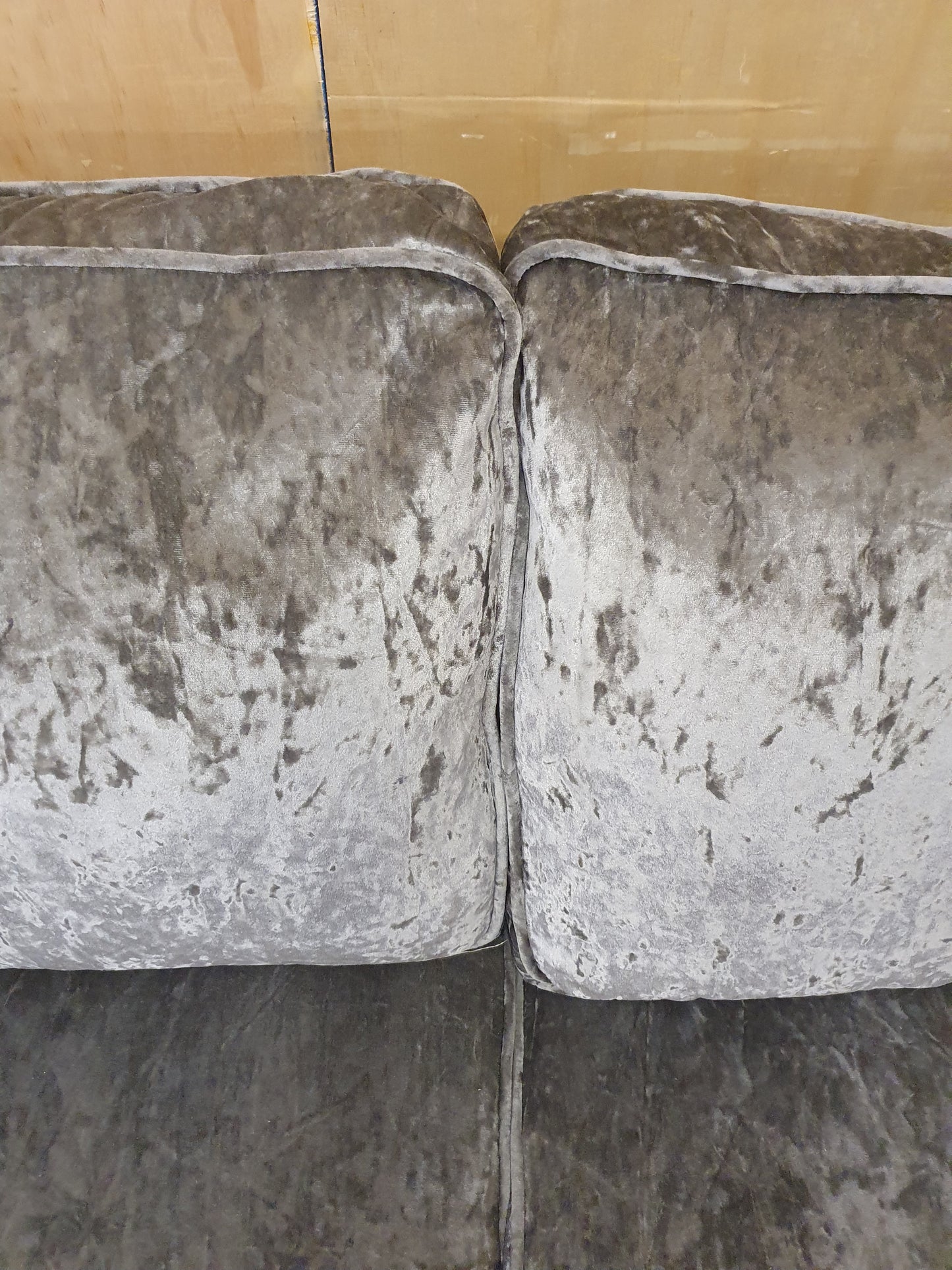 Grey Crushed Velvet 2 Seater Sofa - 104104