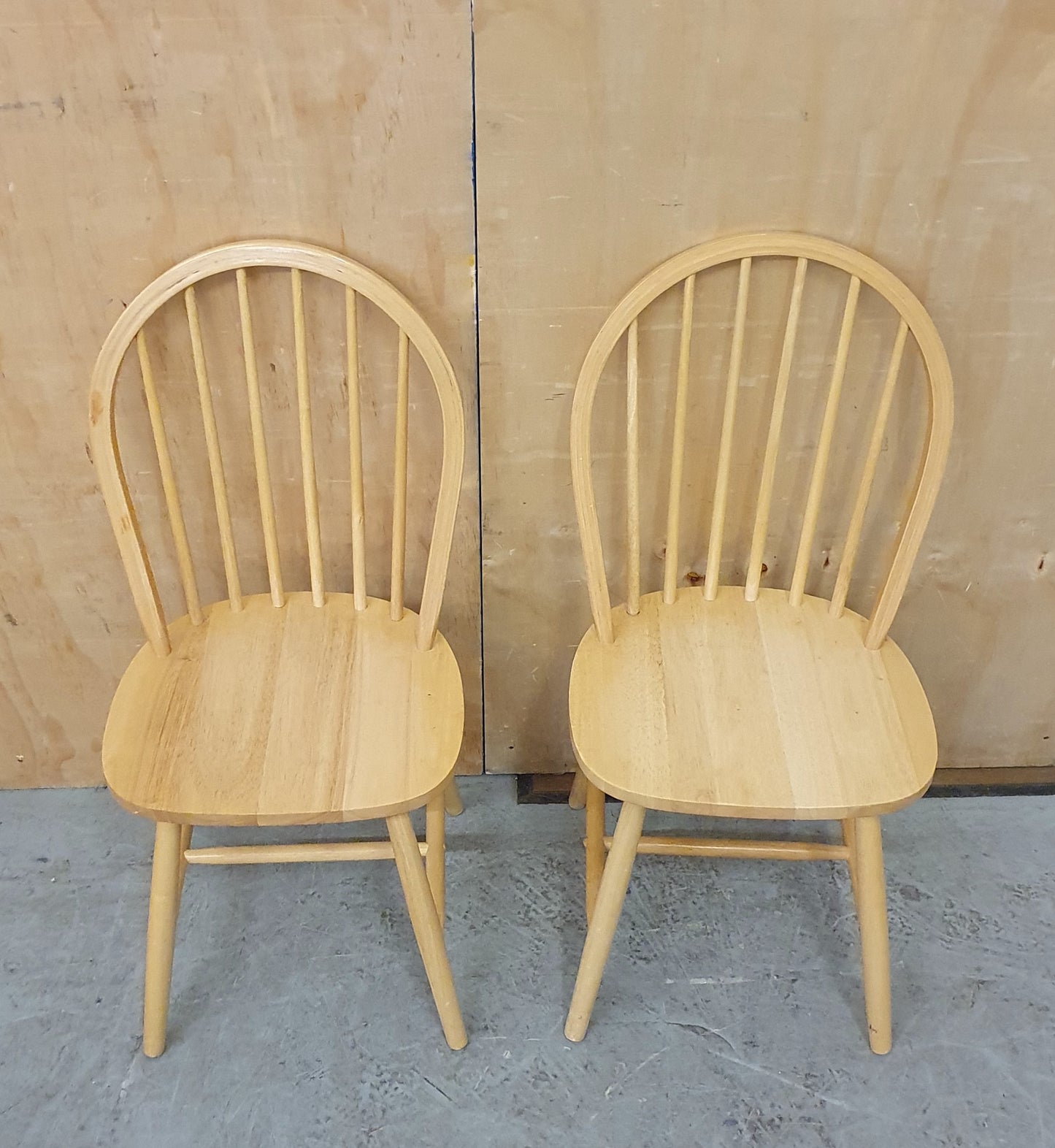 2 Matching Pine Spindle Back Dining Chairs - 104416 / 104417
