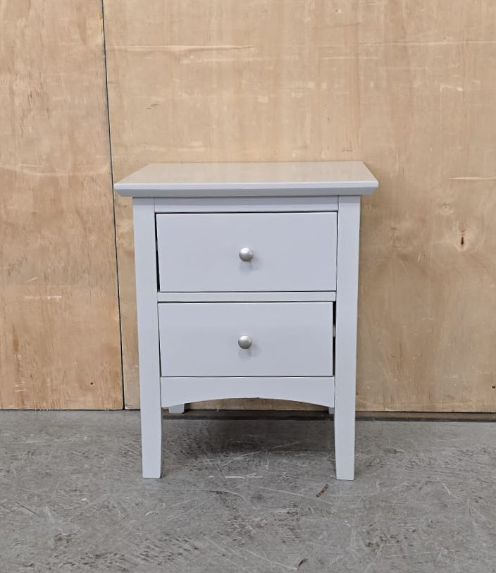 IKEA Single Light Grey Wood 2 Drawer Bedside Cabinet - 104715