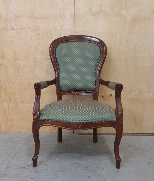 Vintage Mahogany Frame Accent Armchair - 104898