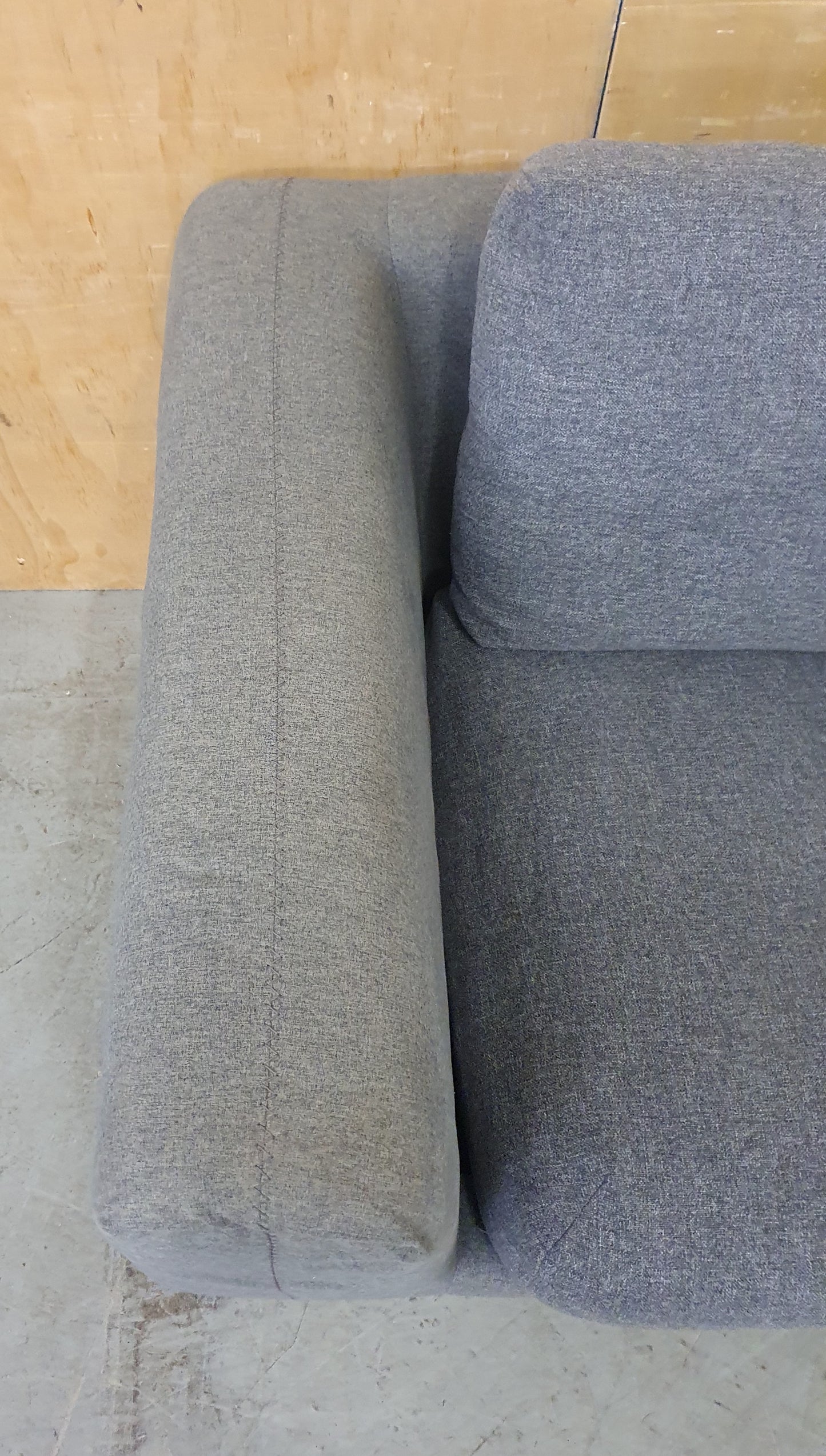 Grey Love Seat / Large Armchair with Chrome Feet - 104573
