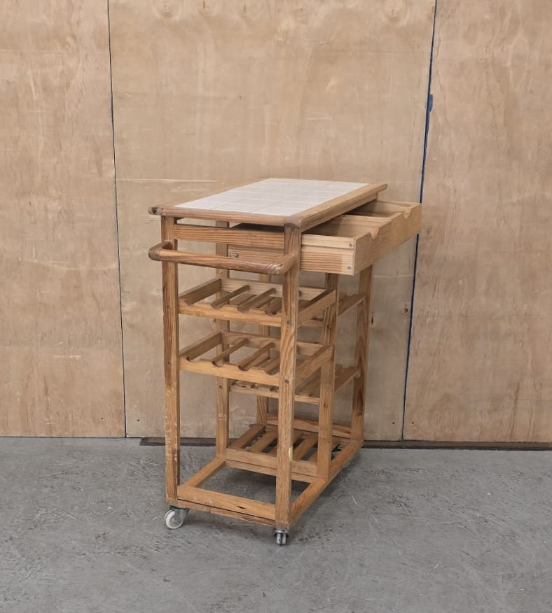 Wood Kitchen Trolly with Drawers and Shelving - 104731