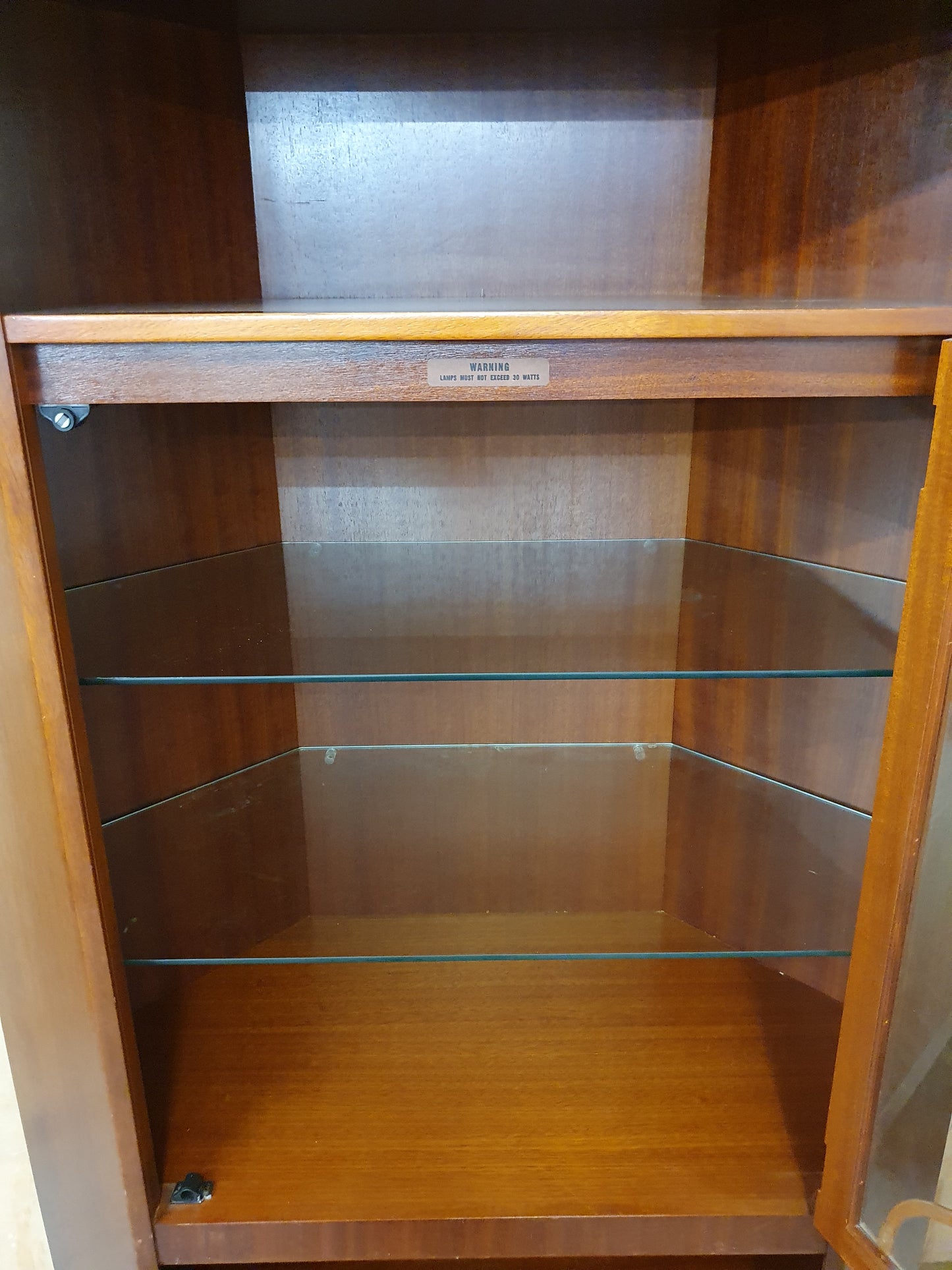 A.H. McIntosh & Co Large 2 Tier Glass Cabinet with Glass Shelves -104274