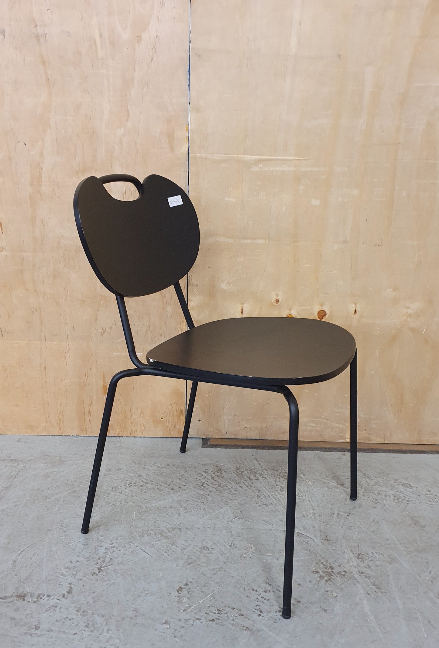 Single Black Wooden Modern Chair with Metal Frame - 103943