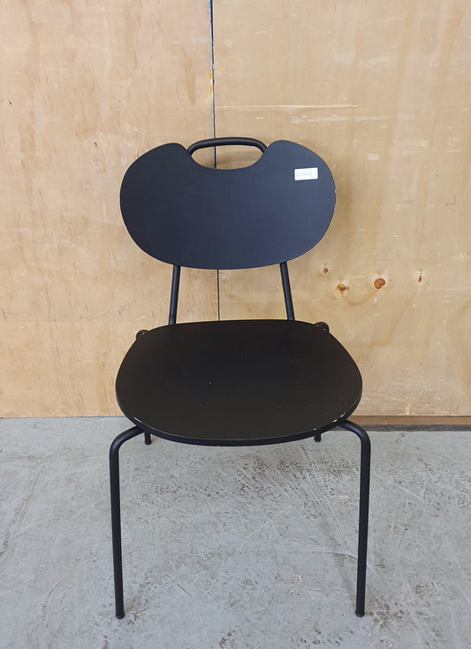 Single Black Wooden Modern Chair with Metal Frame - 103943