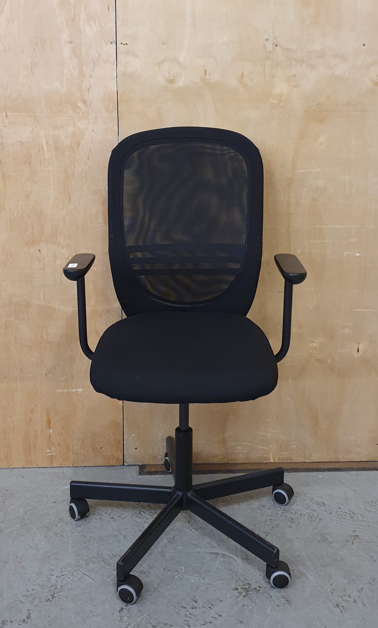 IKEA FLINTAN Black Ergonomic Mesh Back Rest Height Adjustable Office Chair - 103922