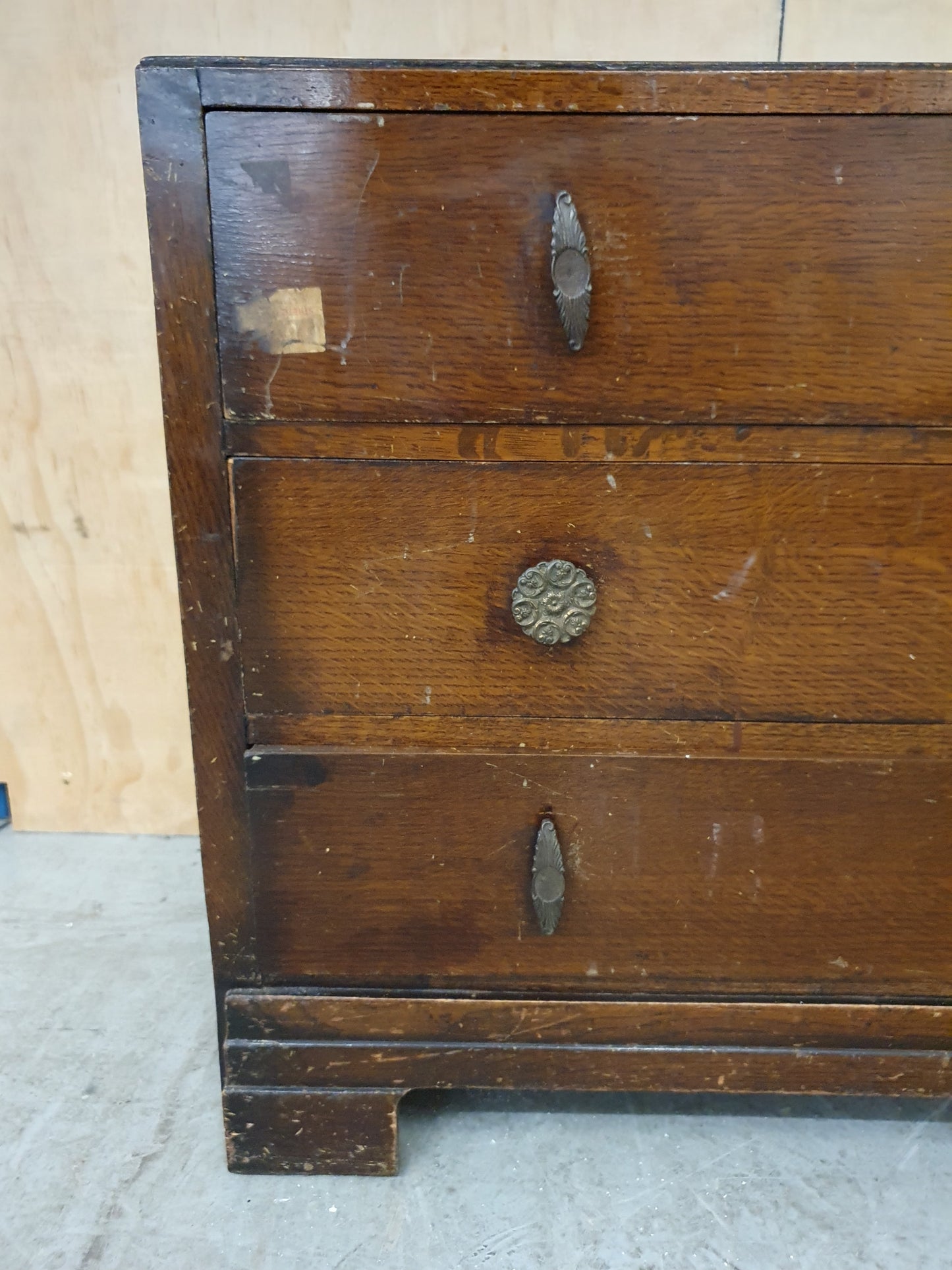 Vintage 3 Drawer Chest of Drawers with Ornate Handles - 100525-01