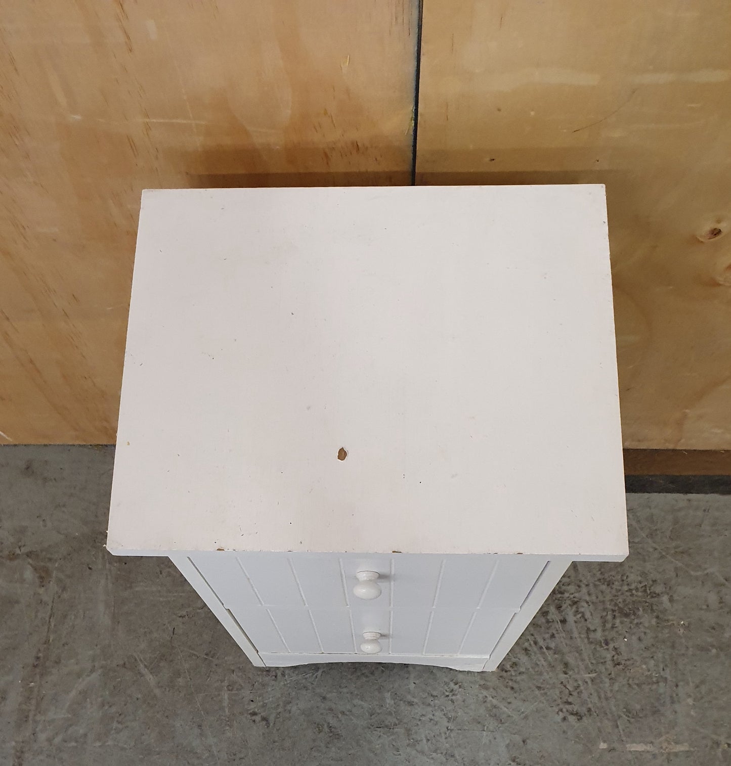 Small White Wood 2 Drawer Cabinet - EL104637