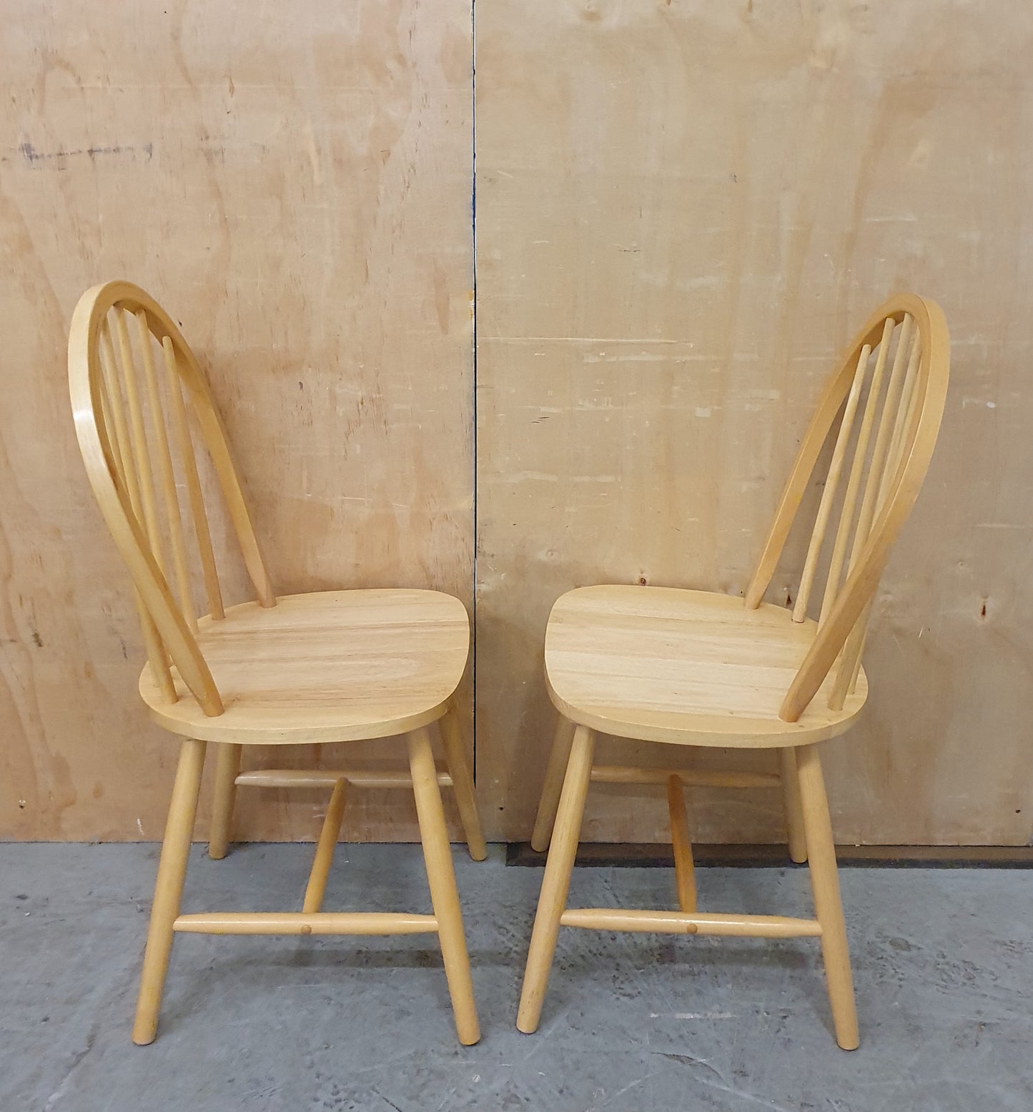 2 Matching Pine Spindle Back Dining Chairs - 104416 / 104417