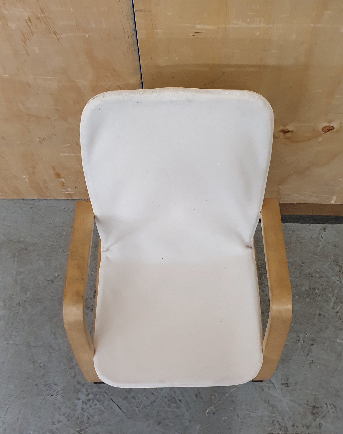 Cream Canvas Children's Chair with Wooden Frame - EL104473