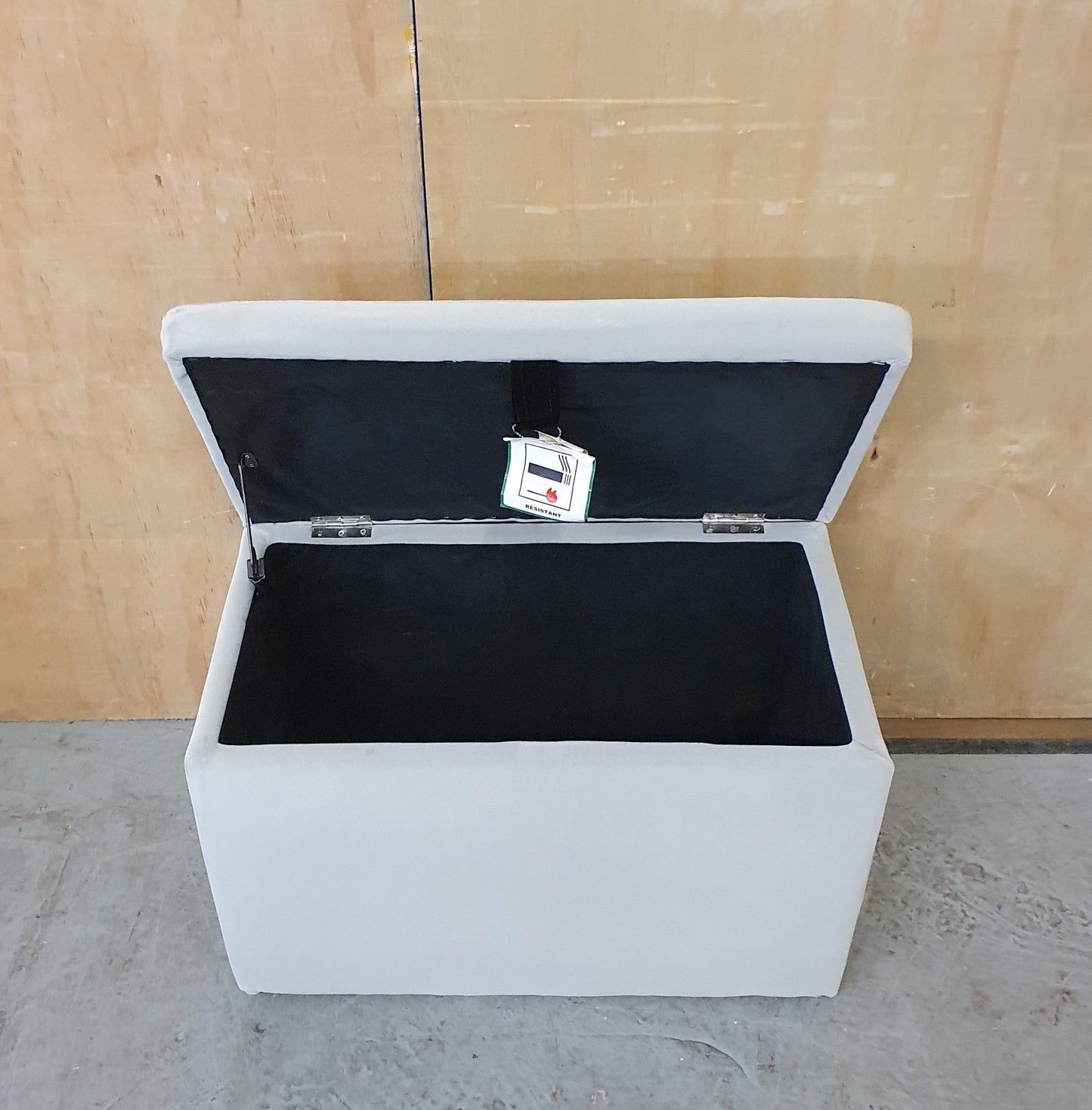 Small Grey Velvet Storage Ottoman - 104043