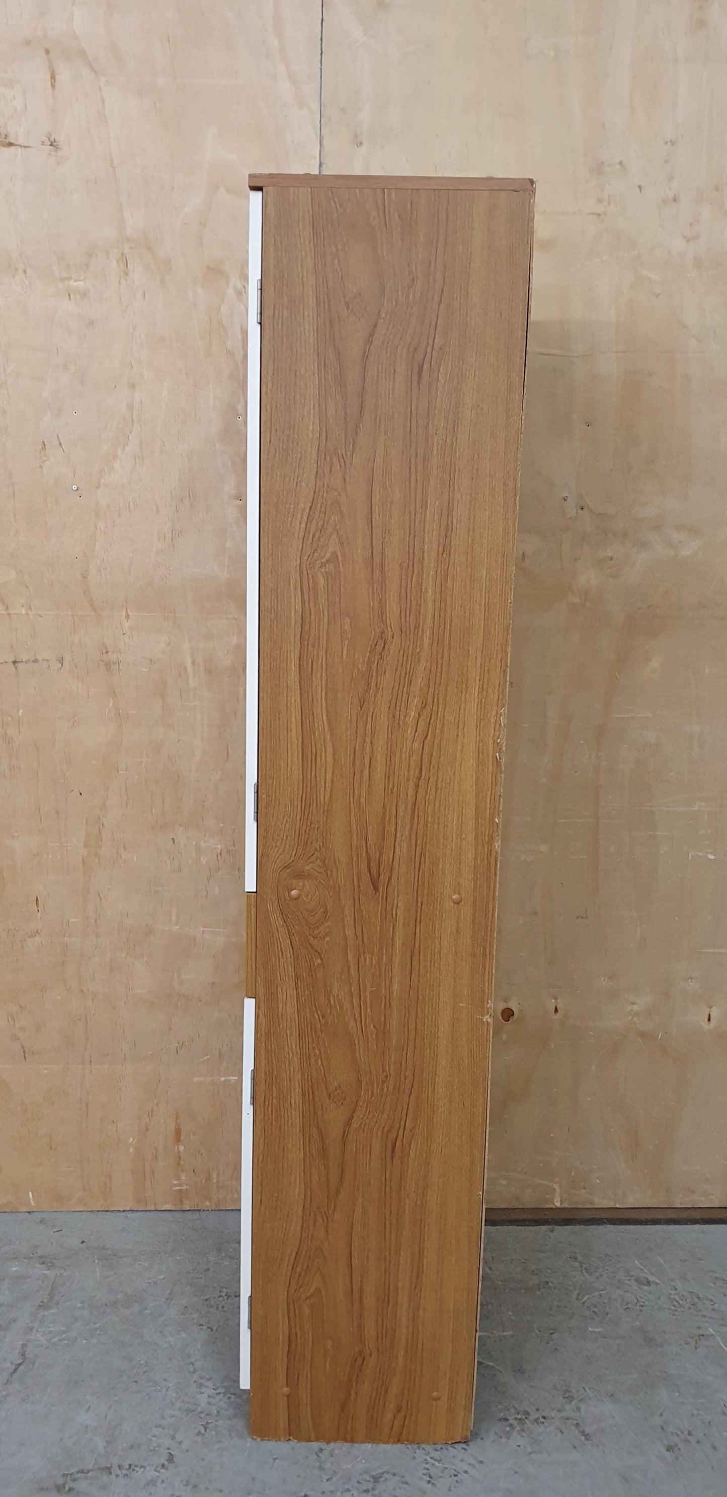Slim Wood Wardrobe with 2 Doors and Central Drawer - 104598