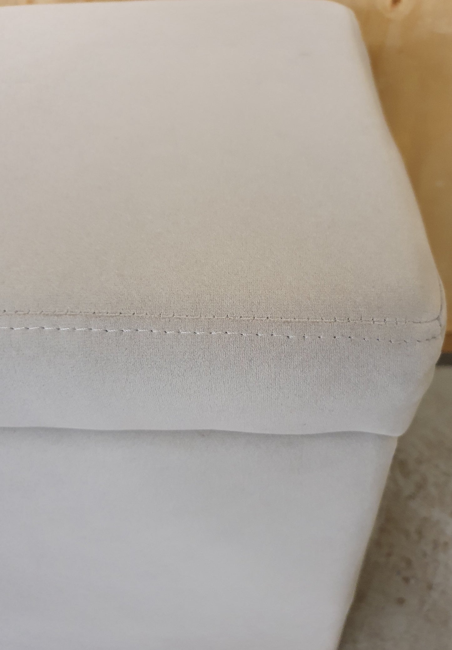 Small Grey Velvet Storage Ottoman - 104043
