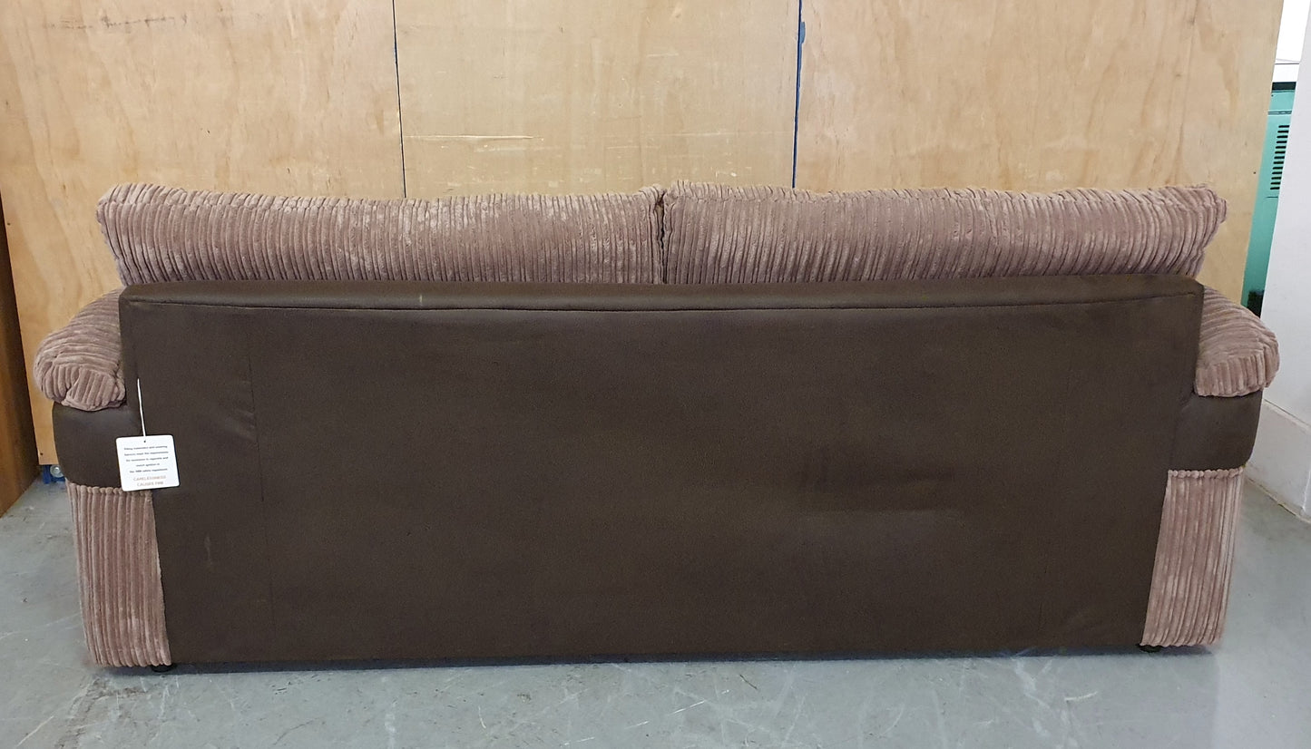 Brown Chunky Corduroy 2 Seater Sofa with Scatter Cushions - 1046111