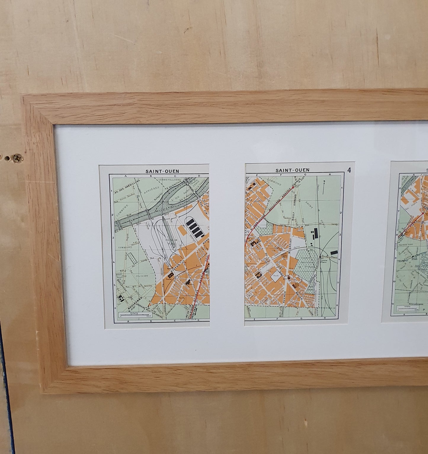 French Map in Wooden Frame - 050425-05