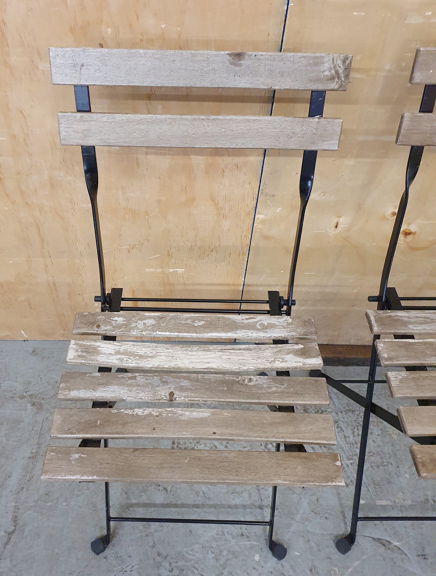 3 Matching Foldable Wood Garden Chairs - EL104465 / EL104466 / EL104467