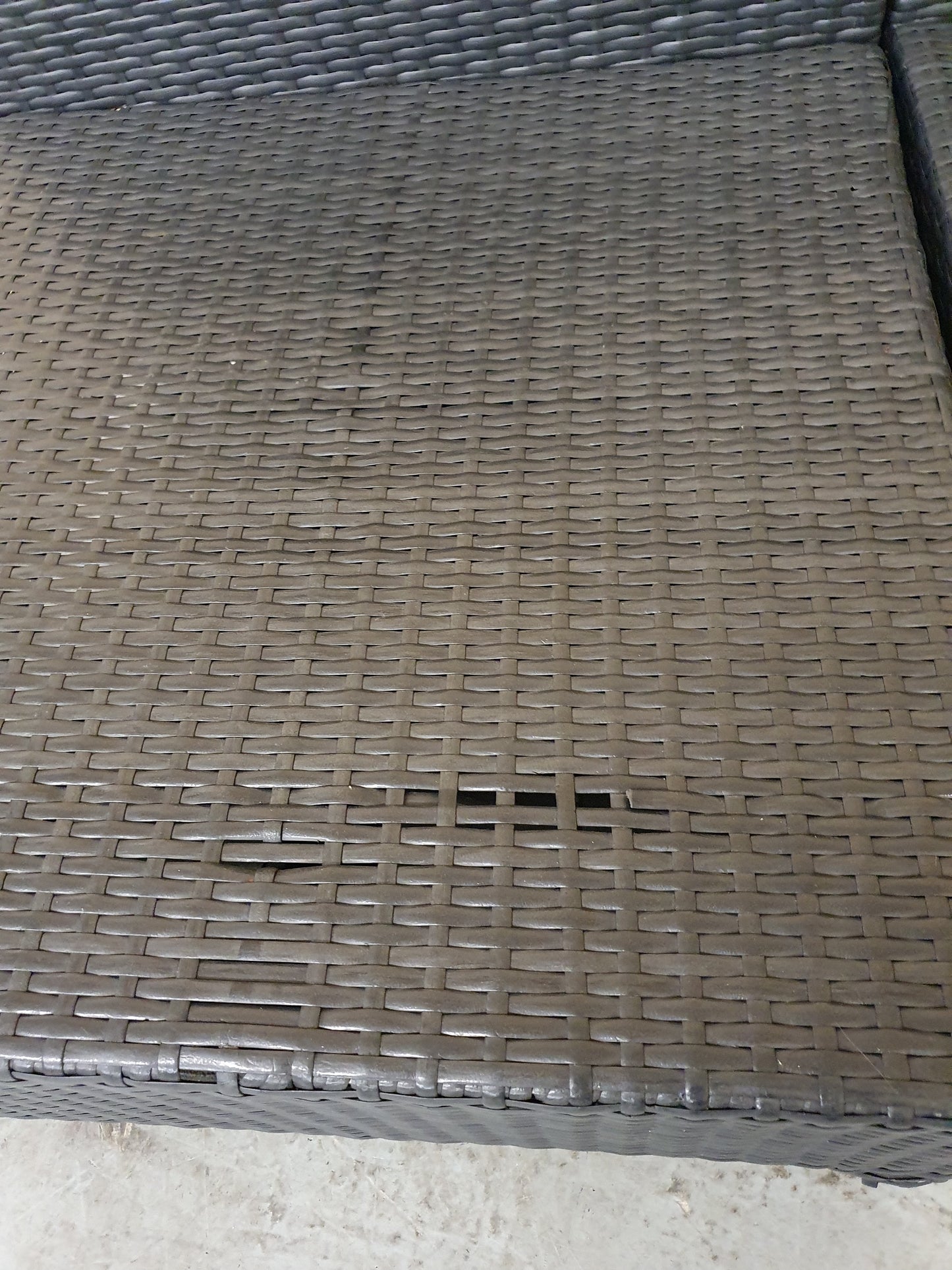 Dark Grey Plastic Woven Garden Chairs in Two Sections - EL103988 / EL103989